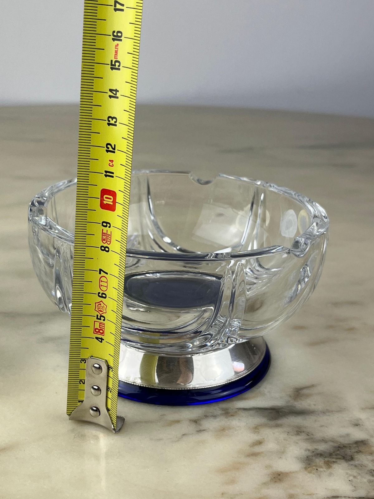 photo furniture Pair Of Bohemian Crystal And Sterling Silver Ashtrays, 1980s