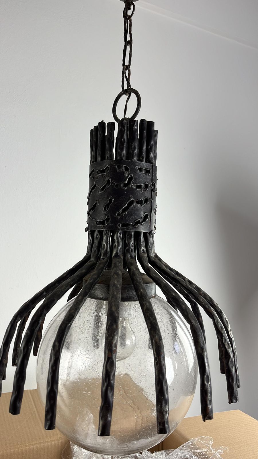 Brutalist "Spider" Model Chandelier By Marcello Fantoni Italian Design 1970s photo 1366.0