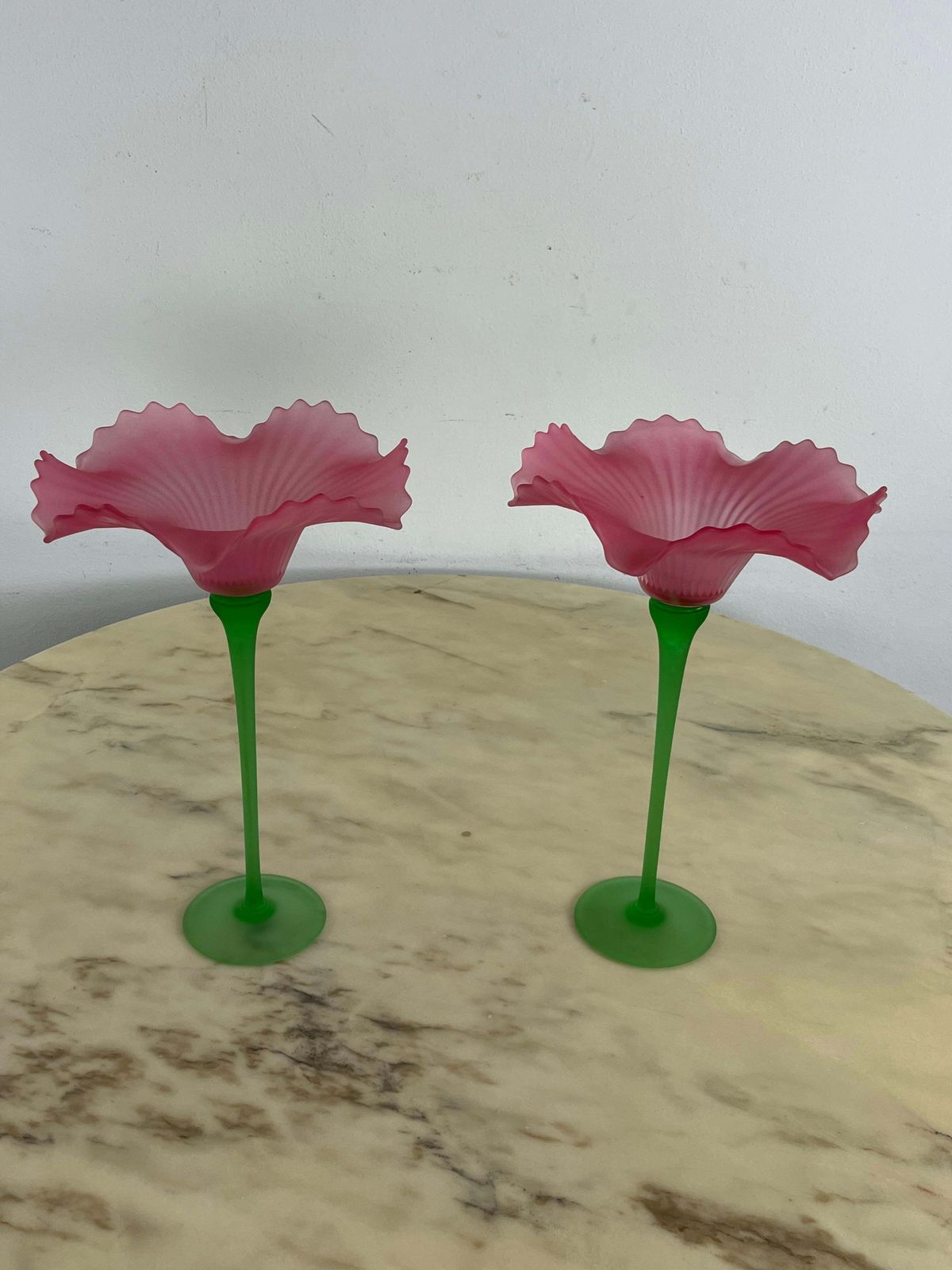 Set Of 2 Large Murano Glass Candlesticks 1970s photo 845.0
