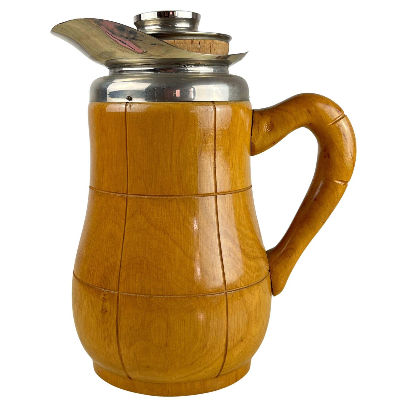 Aldo Tura For Macabo Milano Mid Century  Thermos Decanter In Walnut Wood 1950s