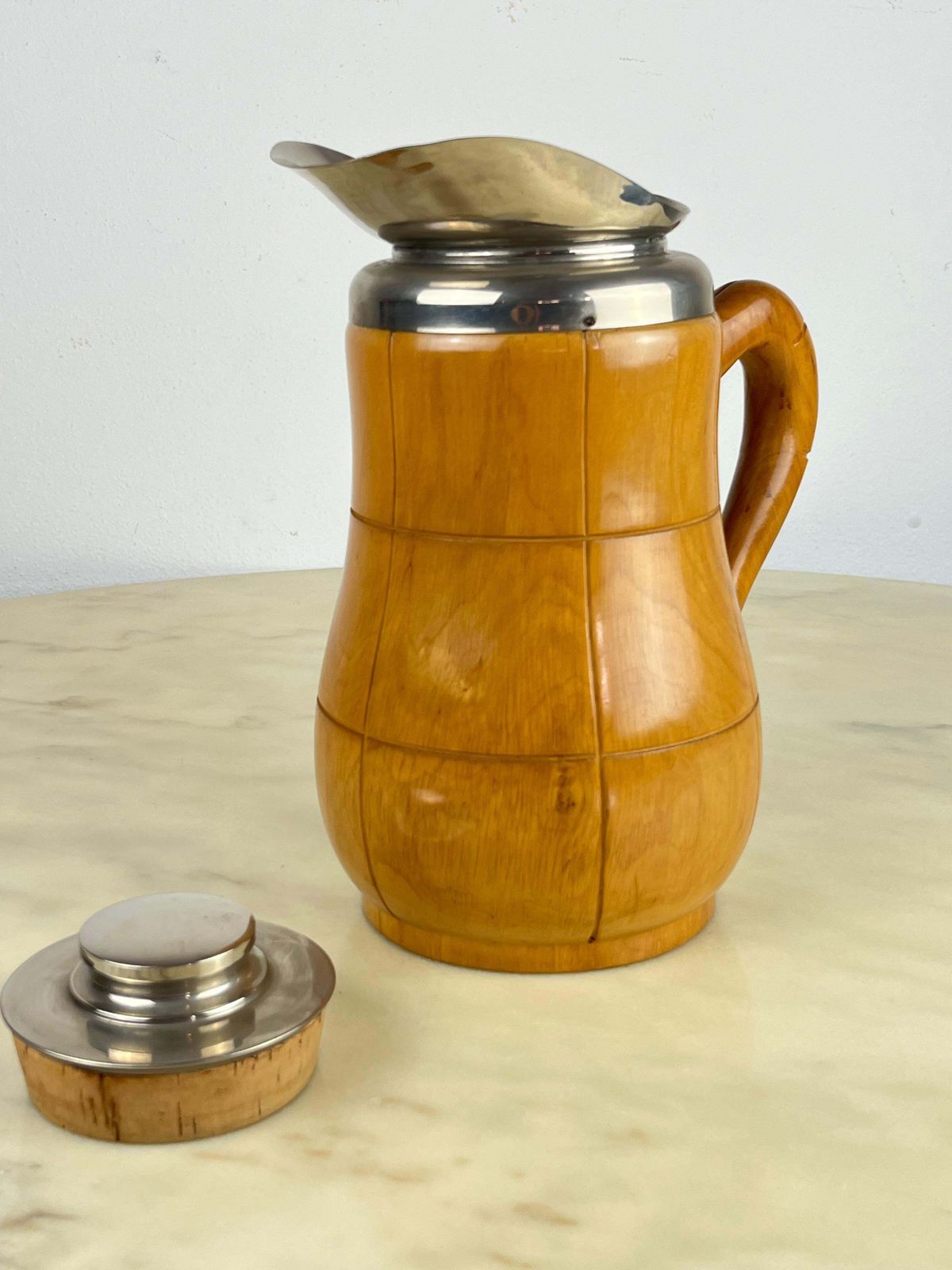 Aldo Tura For Macabo Milano Mid Century  Thermos Decanter In Walnut Wood 1950s photo furniture