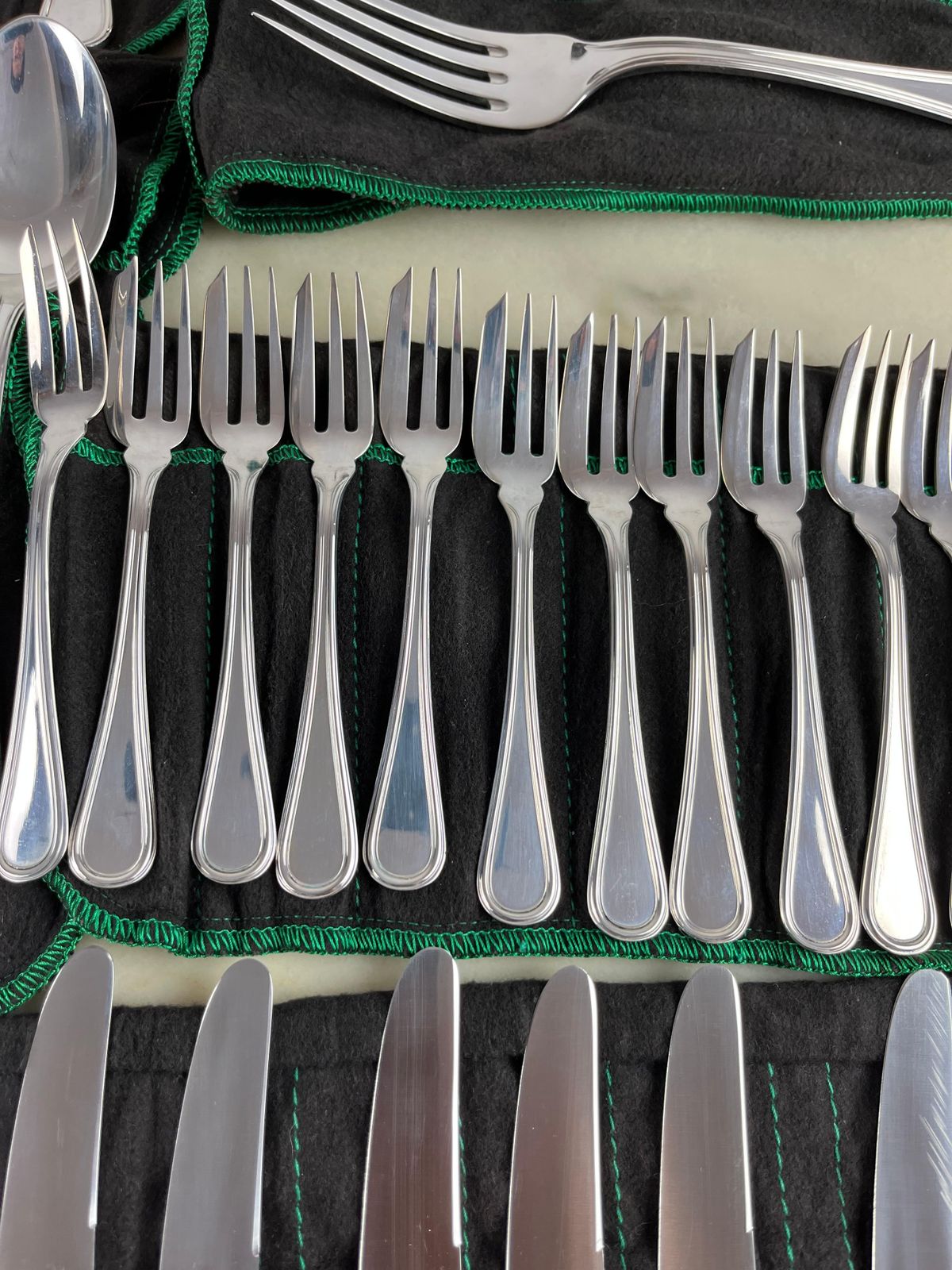 Cutlery Service  101 Ps Of 800 Silver, English Style Italy, 1990s, Zaramella photo buy