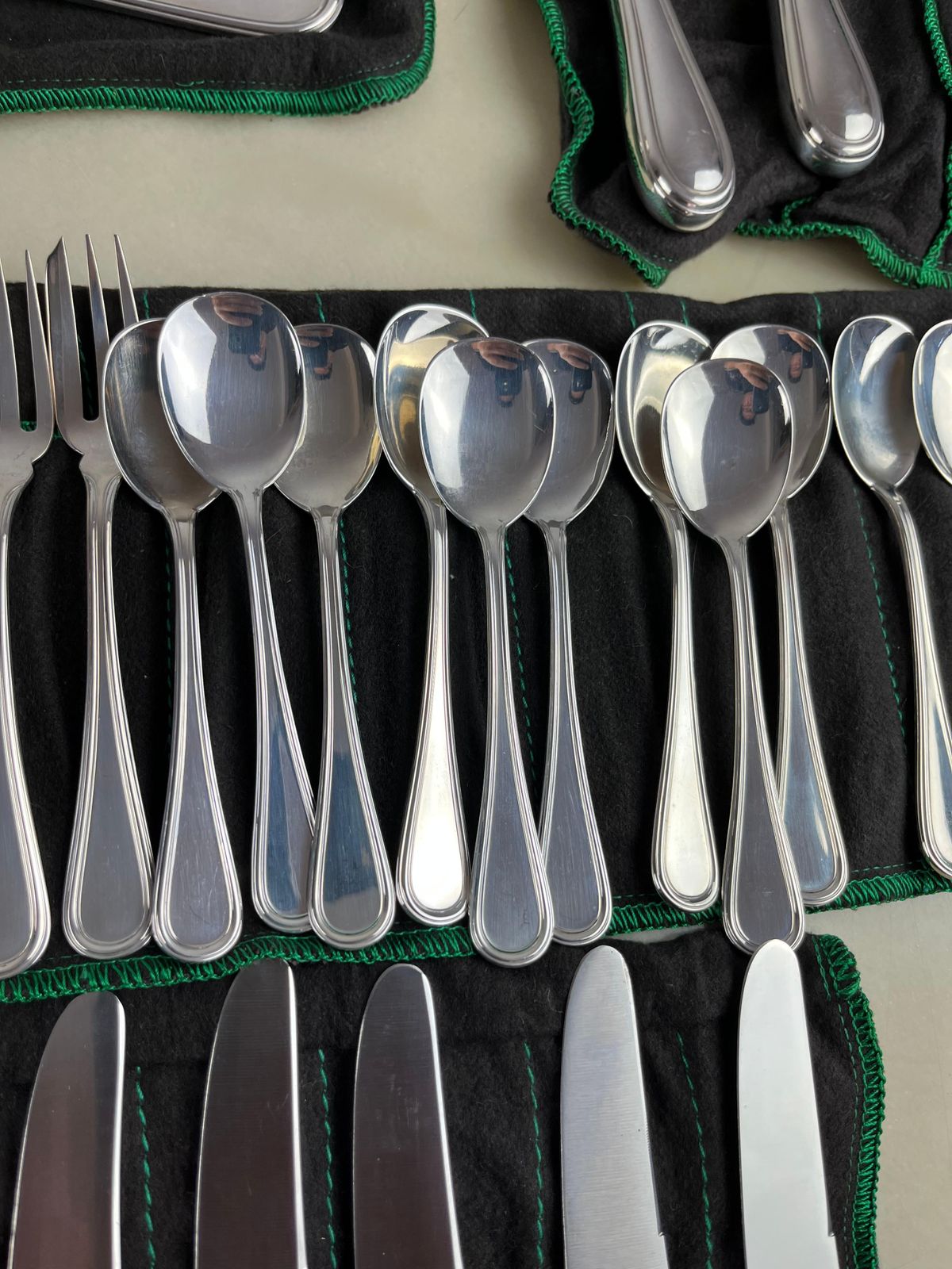 Cutlery Service  101 Ps Of 800 Silver, English Style Italy, 1990s, Zaramella photo vintage