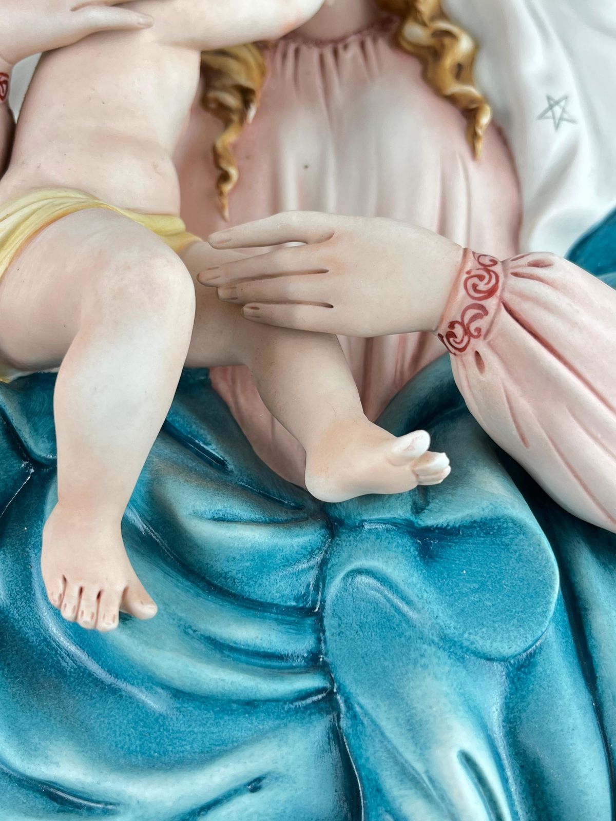 Capodimonte Headboard Madonna With Child, Made In Italy, 1980s photo vinterior