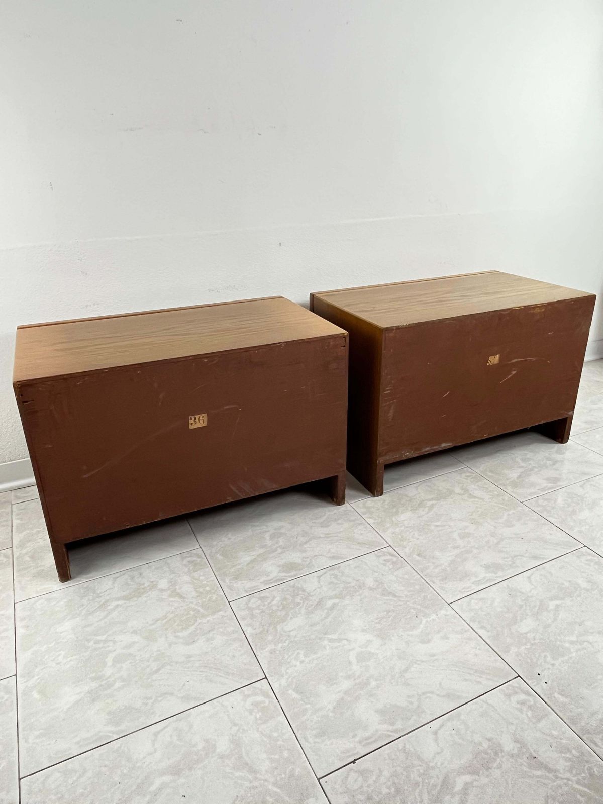 photo furniture Set Of 2 Mid Century Scandinavian Minimalist Bedside Tables Of Johannes Andersen