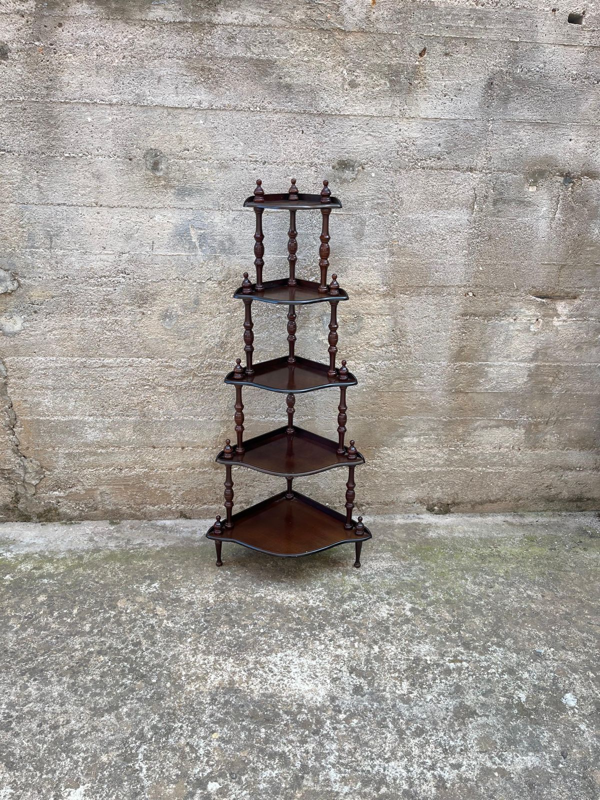 5 Shelves Italian Corner Cabinet, 1980s photo buy