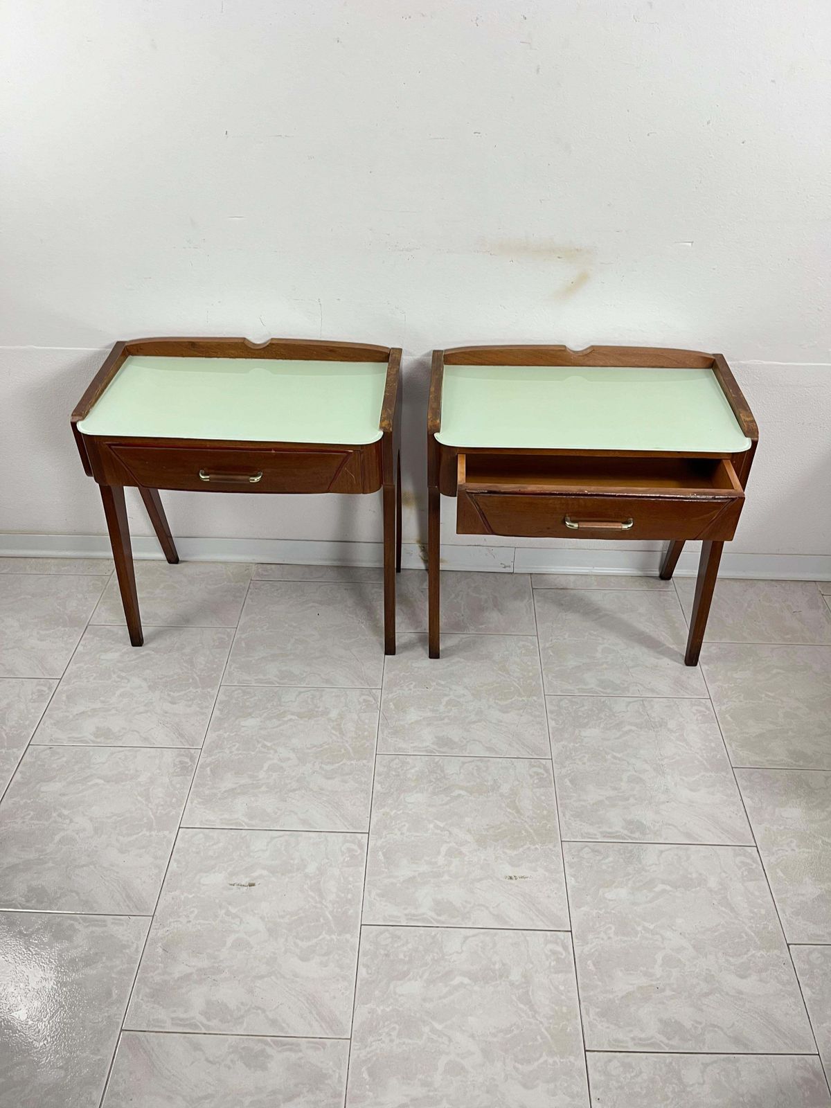 Set Of 2 Mid Century Italian Nightstands Attributed To Ico Parisi, 1950s photo furniture