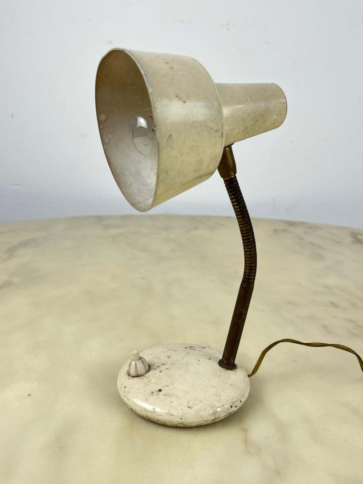 Table Lamp In Lacquered Metal And Brass, Italy, 1950s photo 154.0