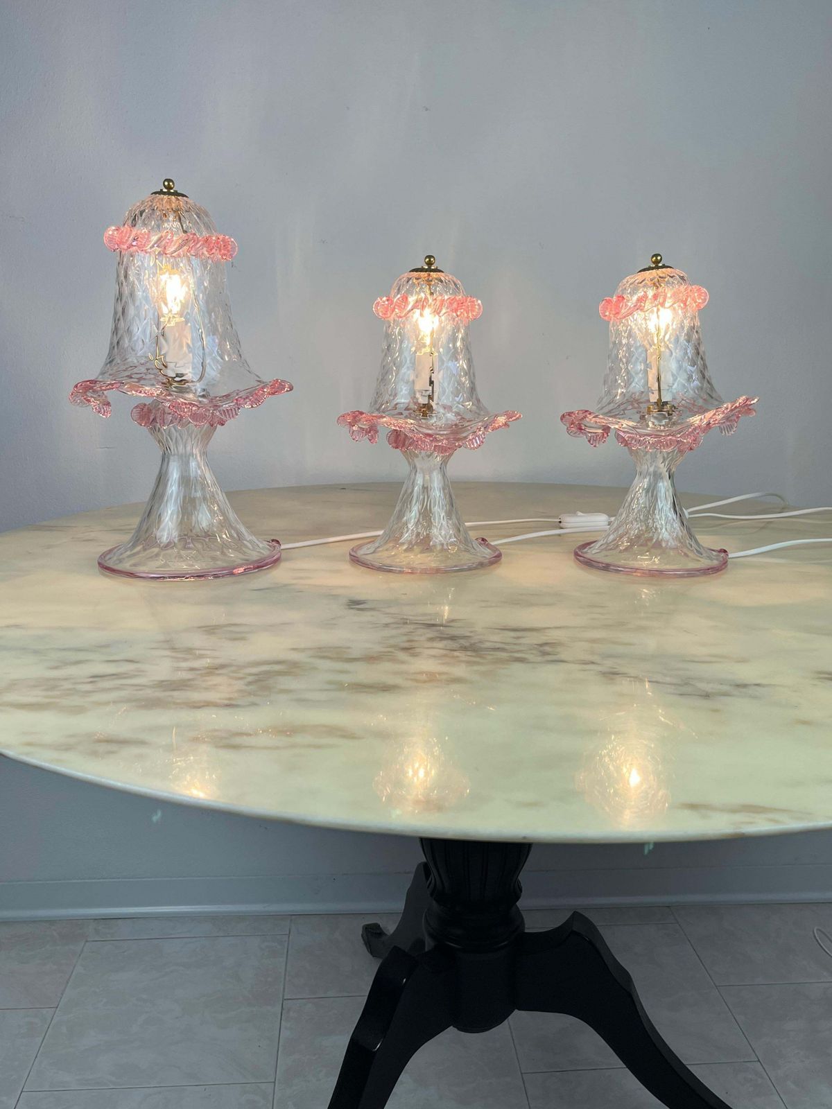 Set Of Three Murano Lamps, Italy, 1980s photo furniture