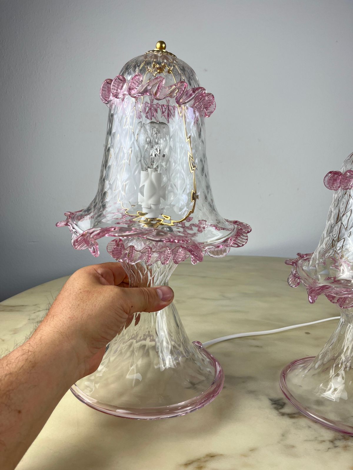 Lighting Set Of Three Murano Lamps, Italy, 1980s photo