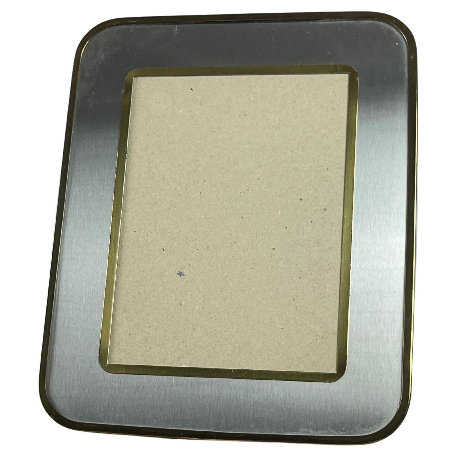 Large Aluminum And Brass Photo Frame, Italy, 1970s