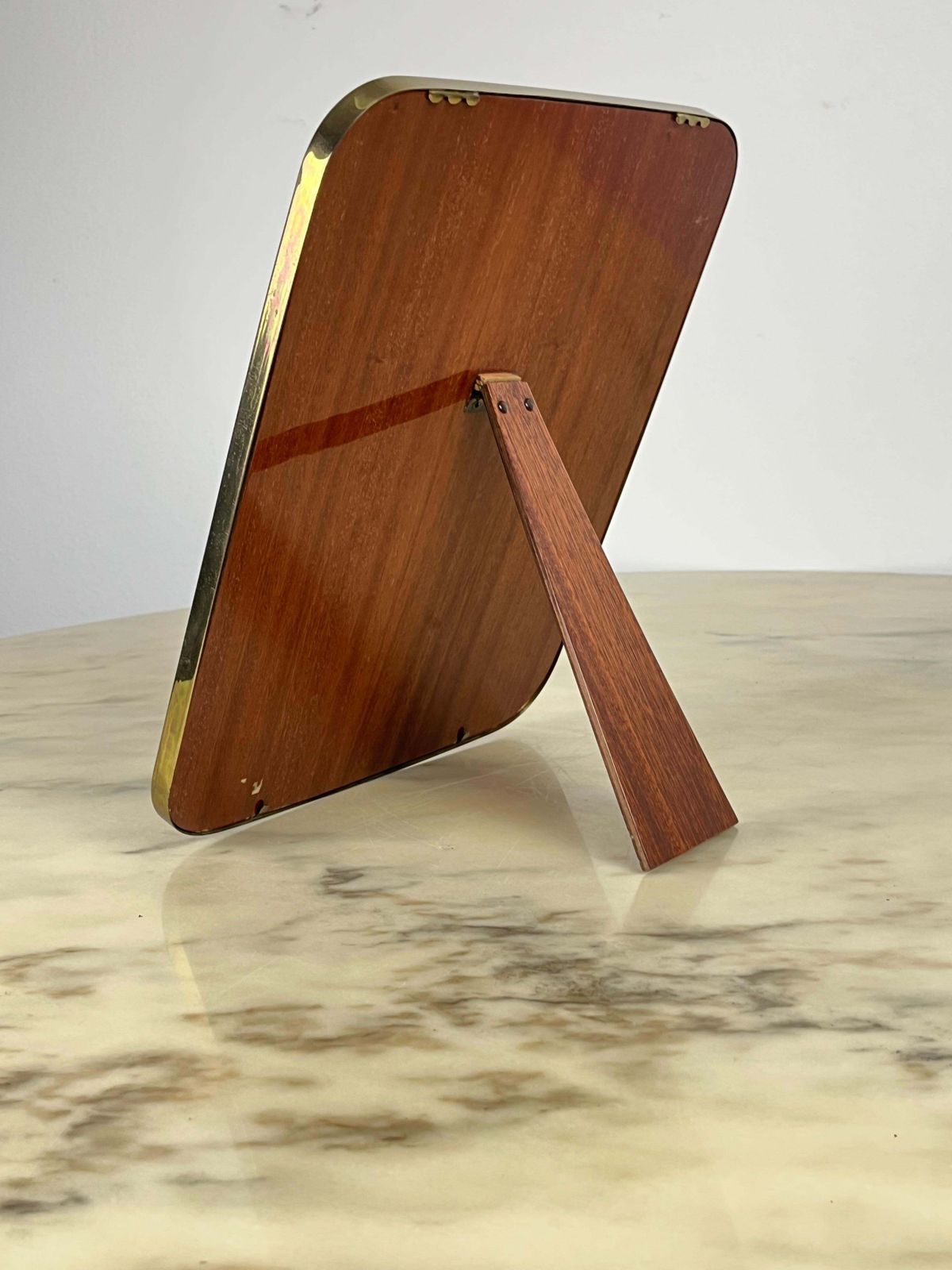 Large Aluminum And Brass Photo Frame, Italy, 1970s photo for sale