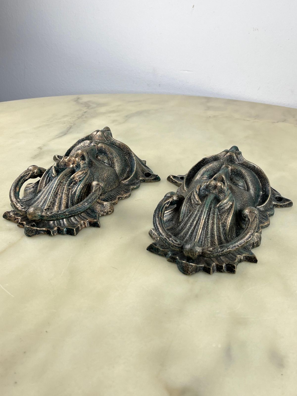 Pair Of Bronze Door Knockers, Italy, 1980s photo Home Fixtures