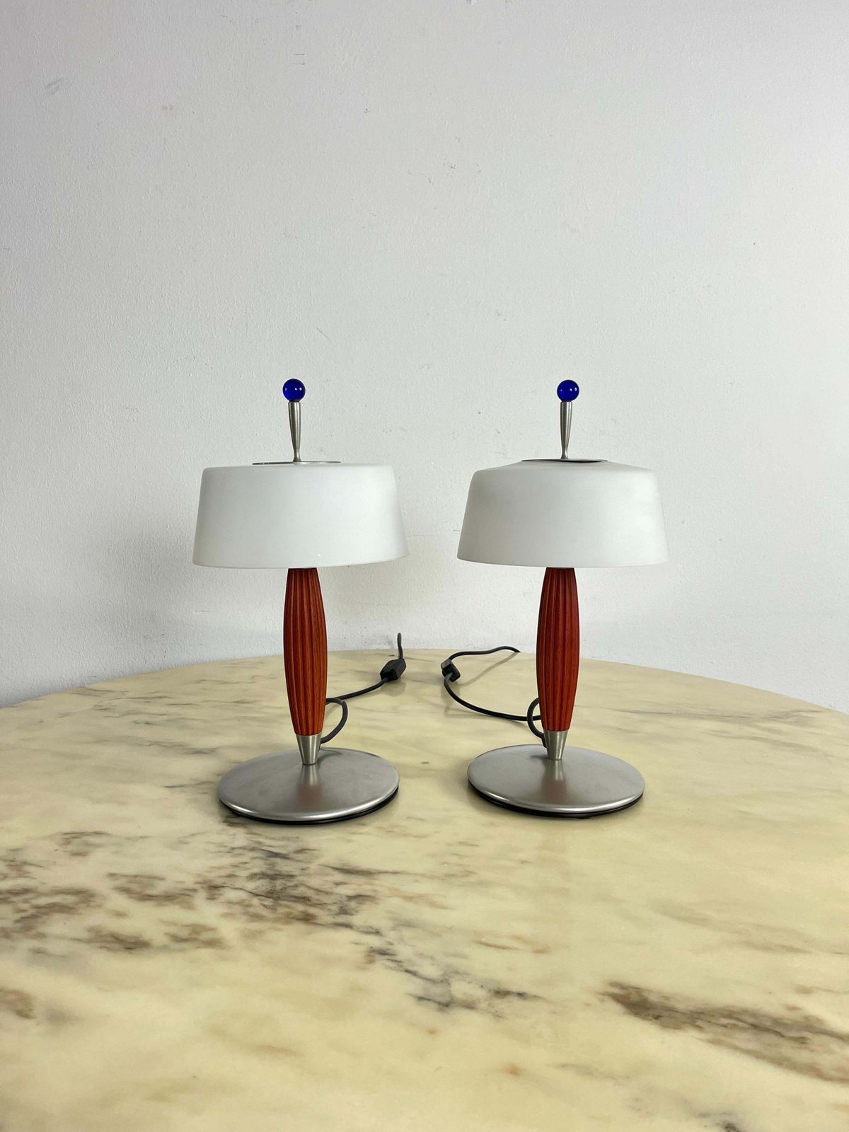 photo furniture Set Of 2 De Majo Murano Glass Table Lamps, 1980s