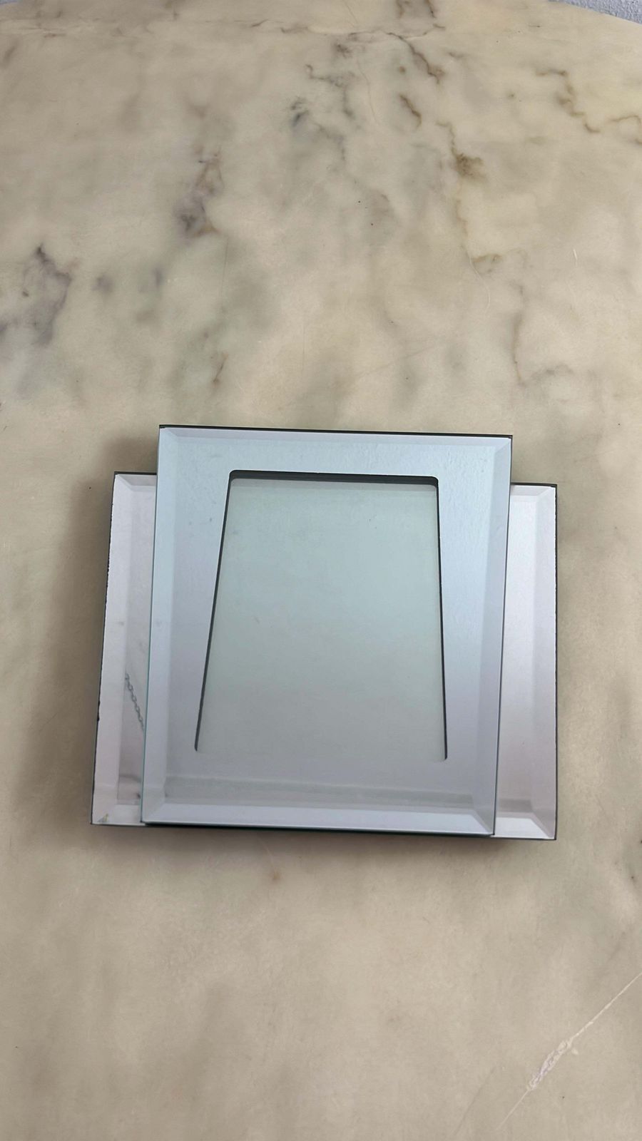 Art Deco 1940s Mirrored Glass Photo Holder photo furniture