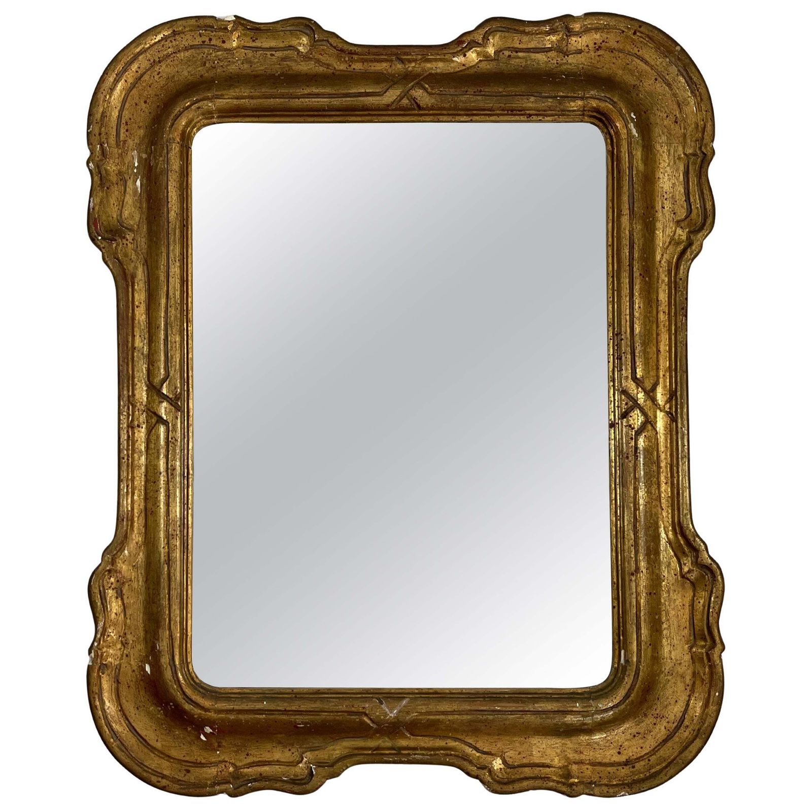 Mid Century French Wall Mirror In Gilt Wood Frame, 1930s