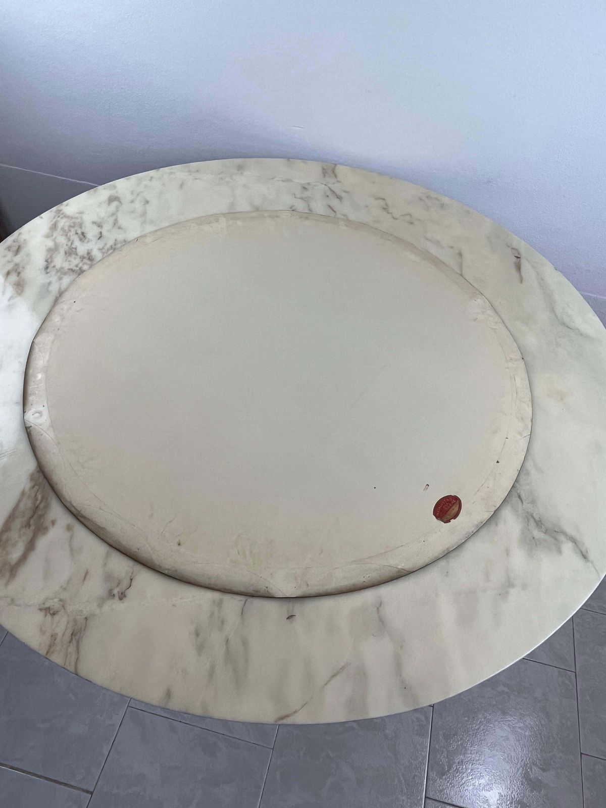 photo for sale Midcentury Italian  Round Mirror "Metalvetro Galvorame", 1960s