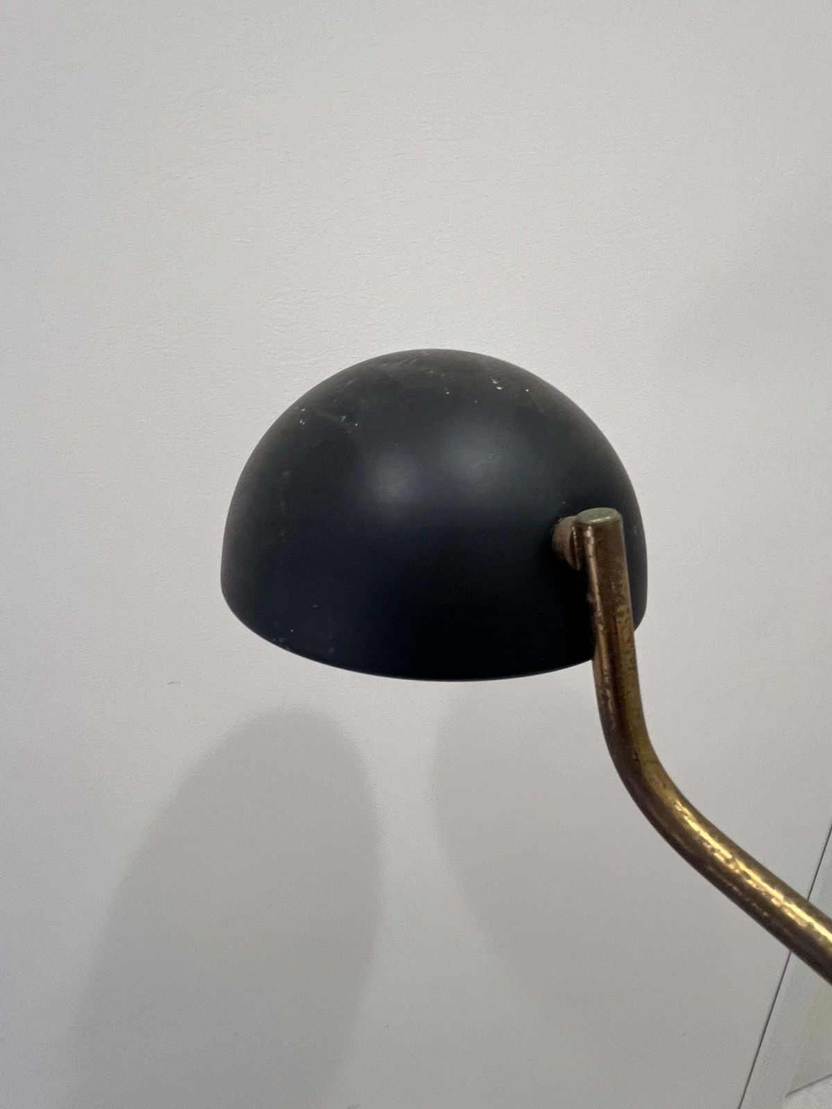 Mid Century Brass And Enamelled Aluminum Adjustable Floor Lamp, 1960s photo Lighting