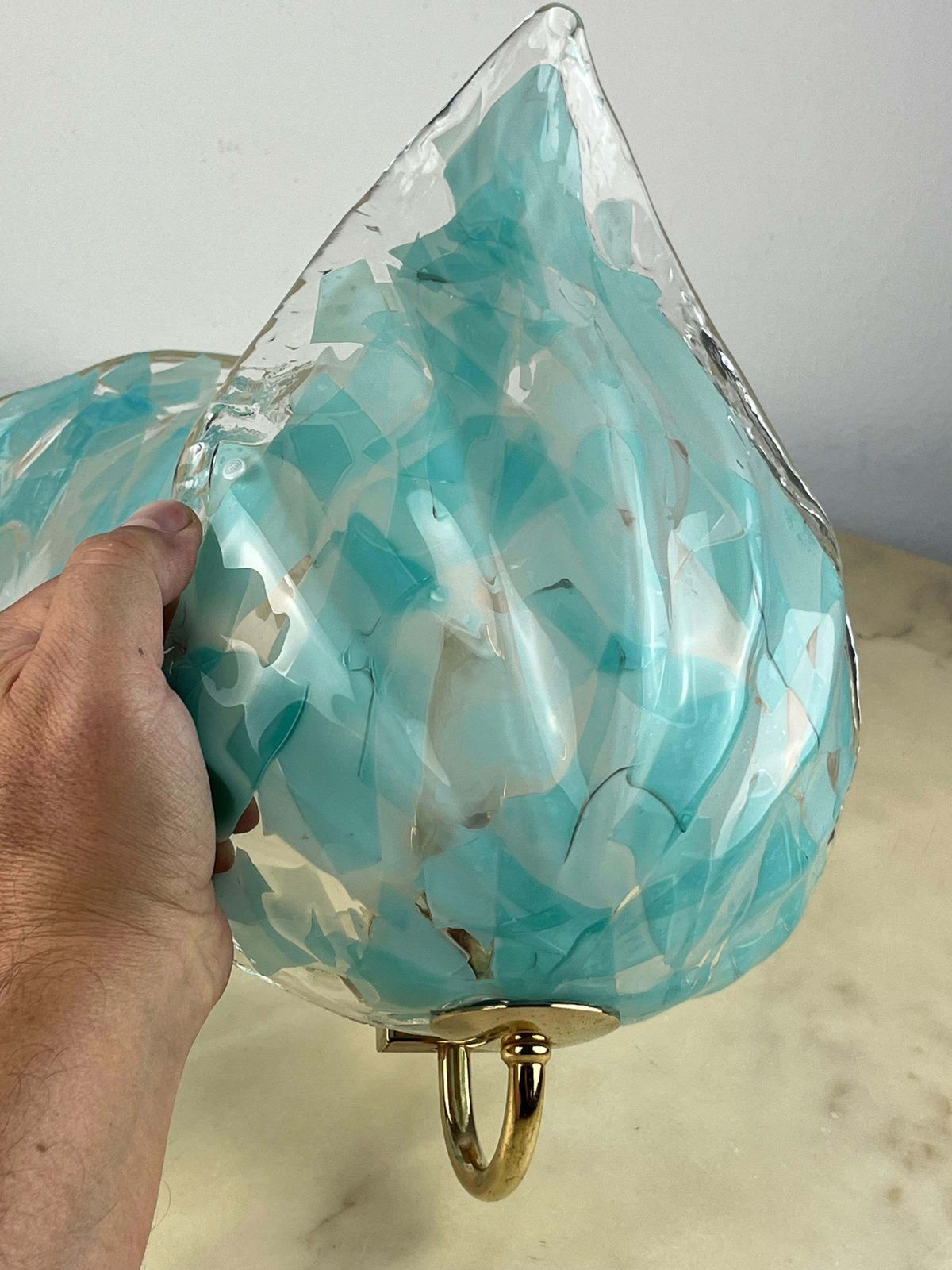Set Of 2 Italian Murano Glass Wall Lamps La Murrina 1980s photo Lighting