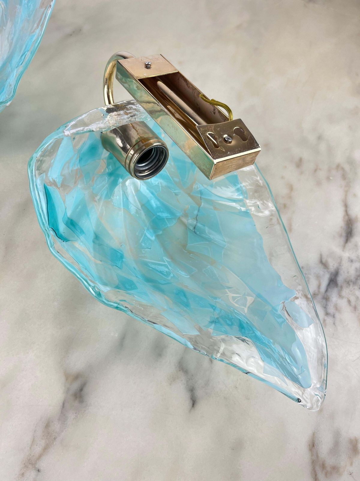 Set Of 2 Italian Murano Glass Wall Lamps La Murrina 1980s photo buy