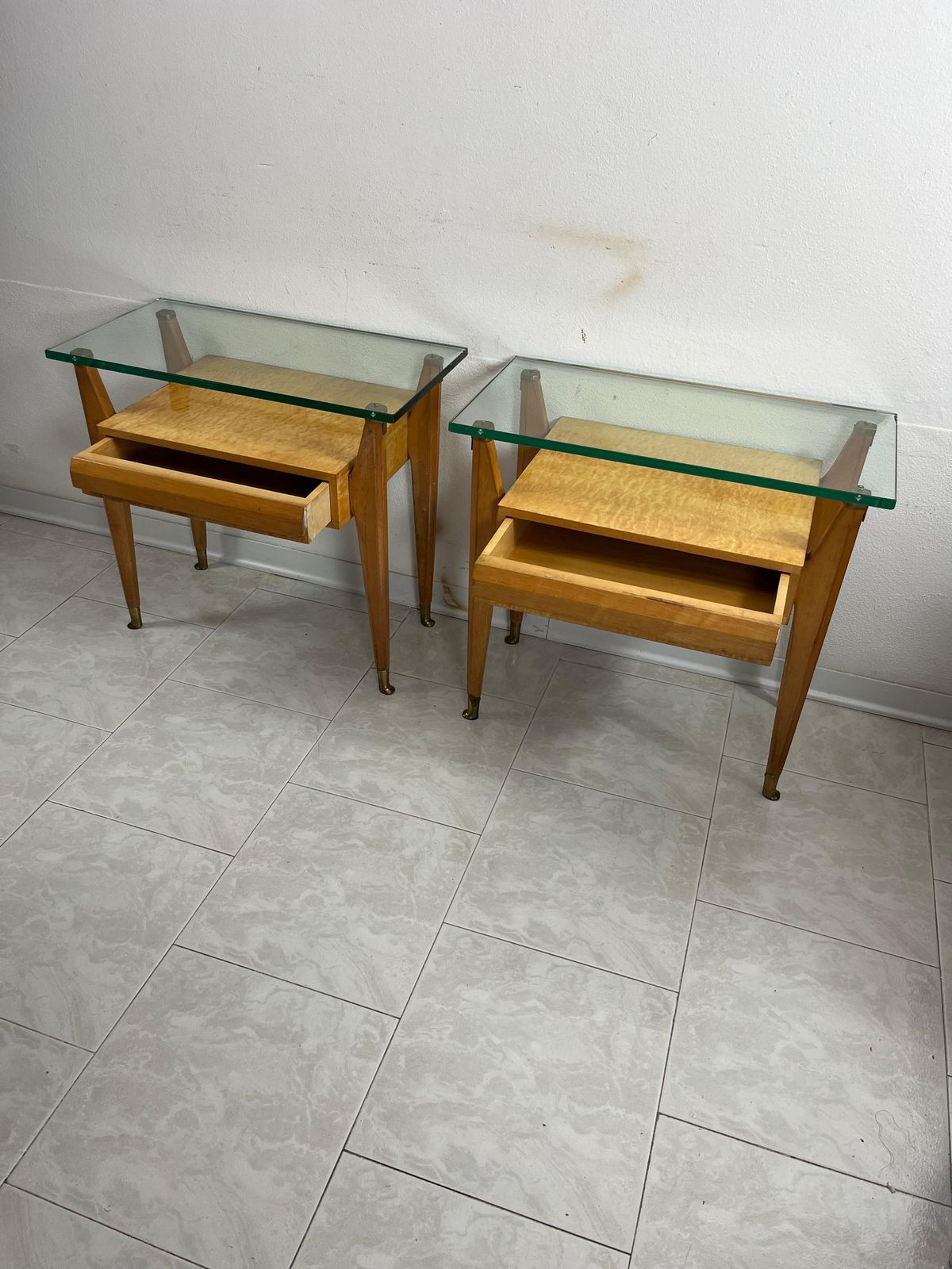 Set Of 2 Bedside Tables G. Cecchini/C. Lissone Attributed To Vittorio Dassi 1950 photo furniture