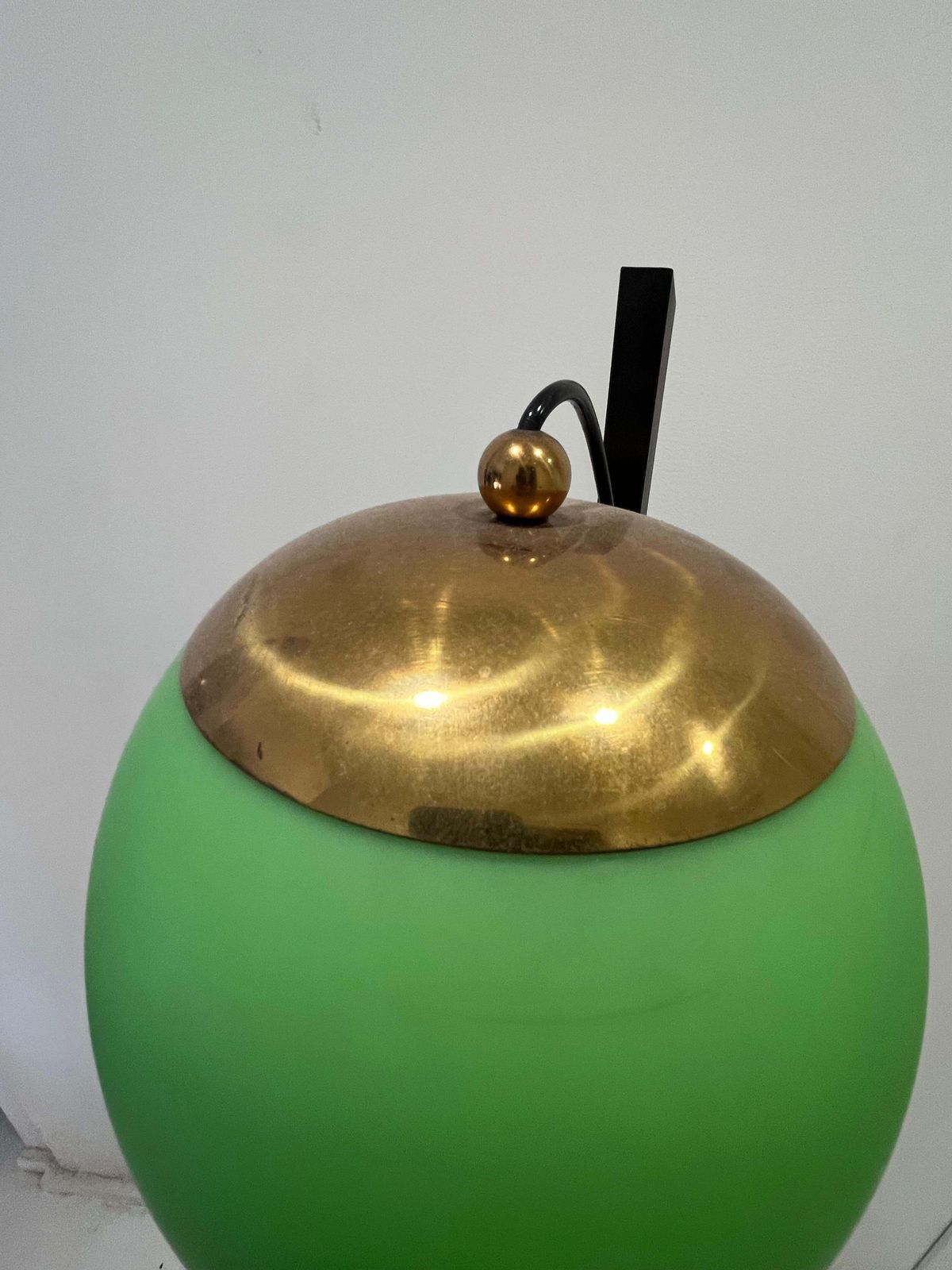 Mid Century Floor Lamp, Murano Opaline Glass, Attributed To Stilnovo, 1950s photo Lighting