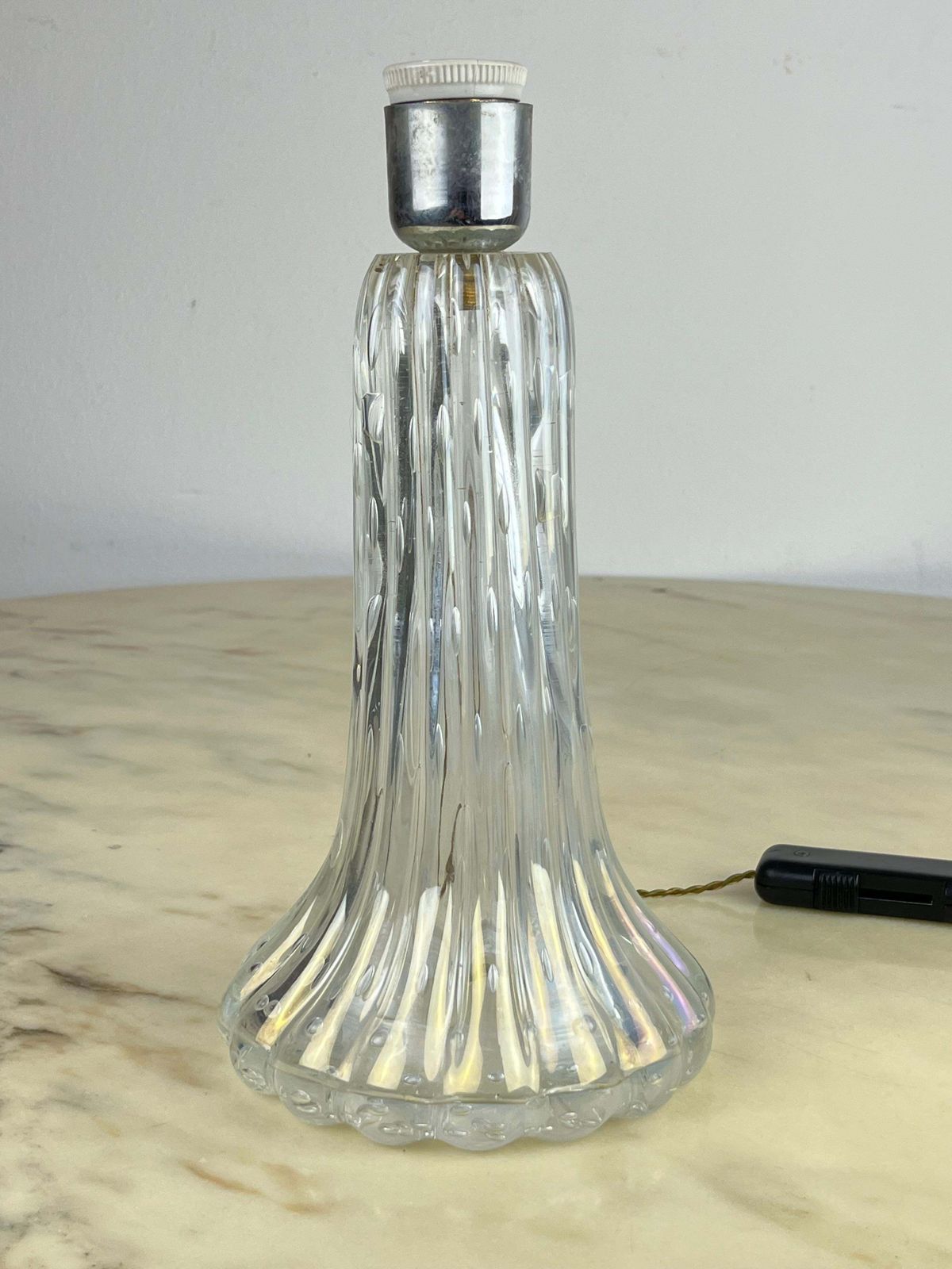 Mid Century Murano Glass Table Lamp Attributed To Barovier & Toso, Italy, 1950 photo for sale