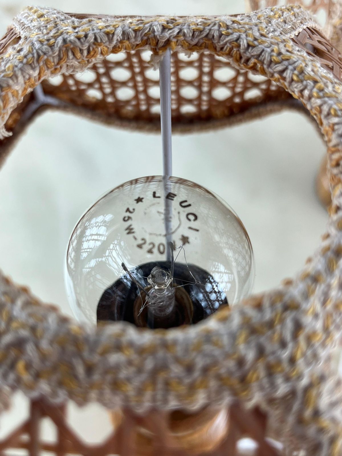 photo furniture Pair Of Mid Century French Riviera Table Lamps In Wicker And Rattan 1960s