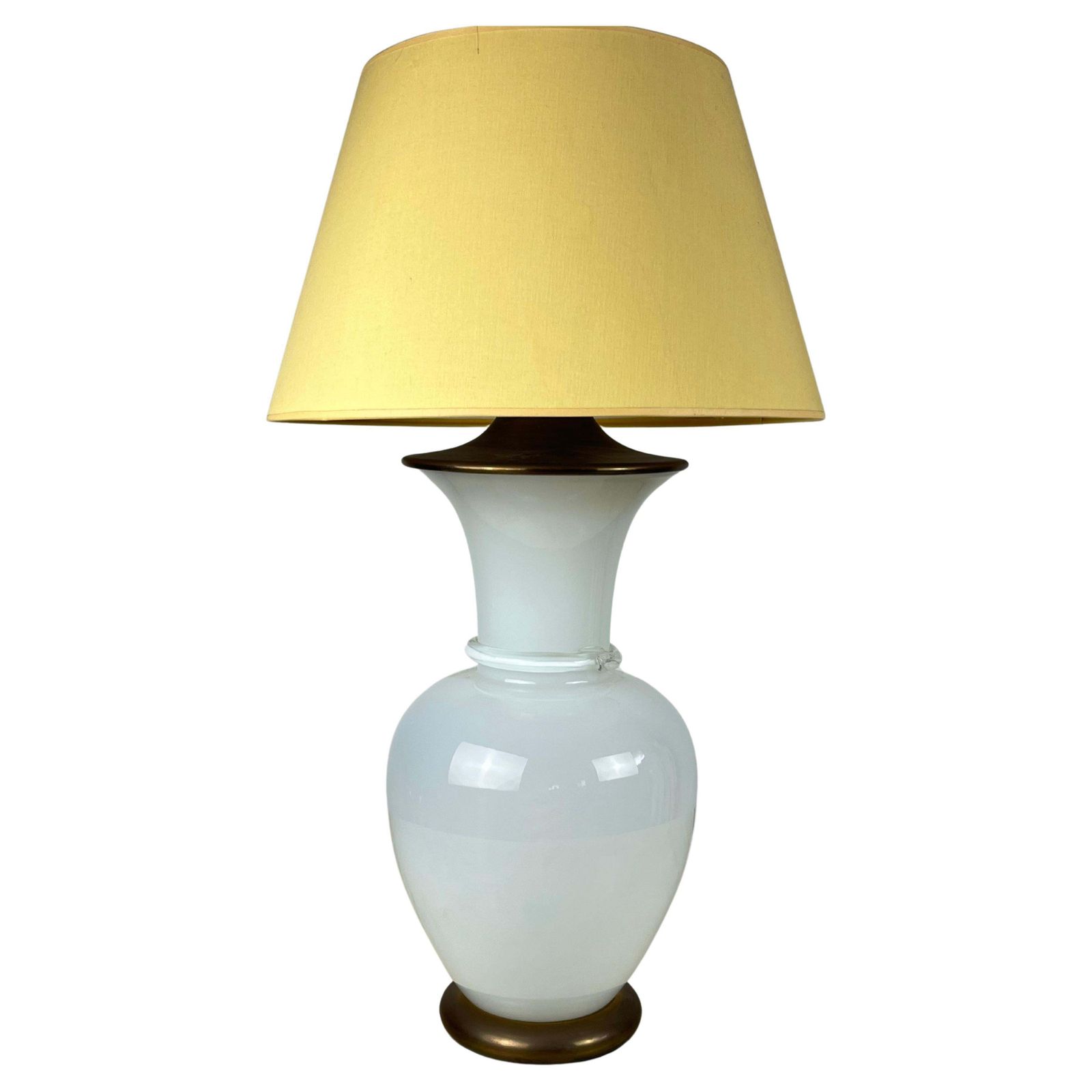 Murano Glass And Brass Table Lamp, F. Fabbian, Italy, 1970s