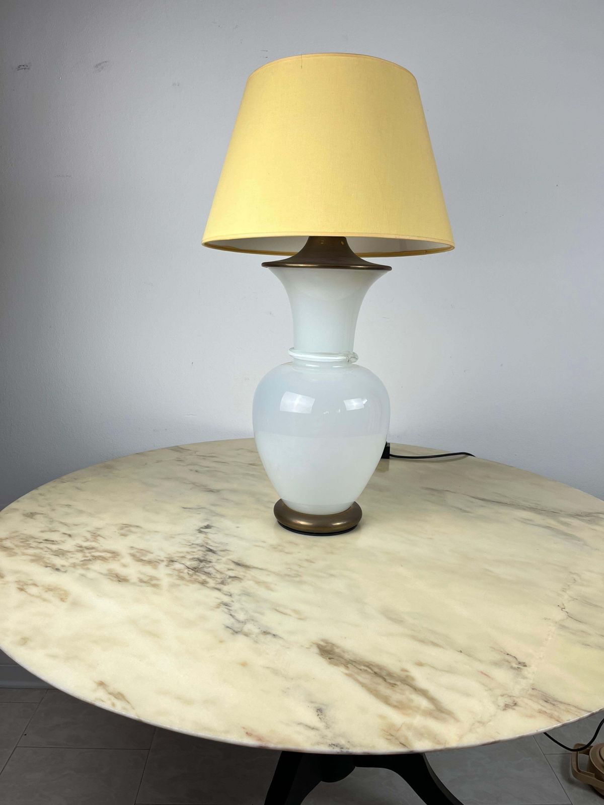 Murano Glass And Brass Table Lamp, F. Fabbian, Italy, 1970s photo 1025.0