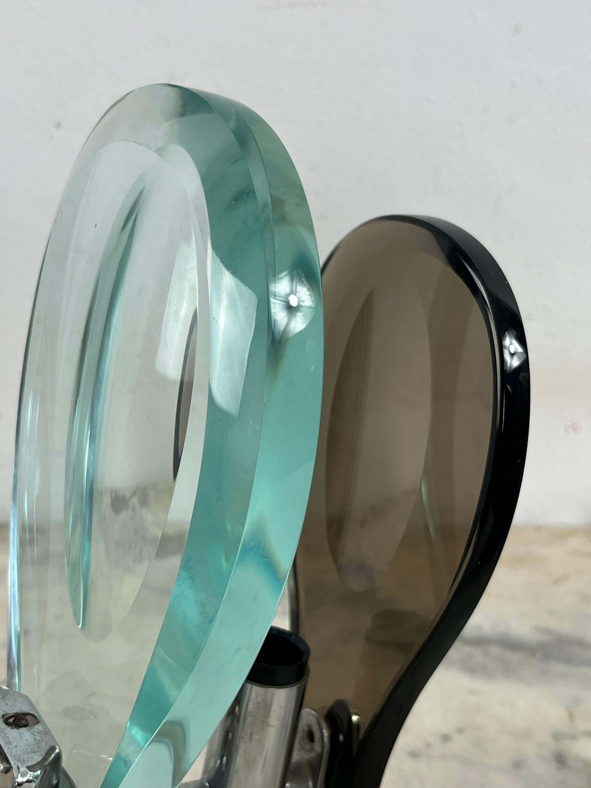 Lighting Set Of 2 Nile Green Murano Glass Wall Lamps Attributed To Fontana Arte 1960s photo