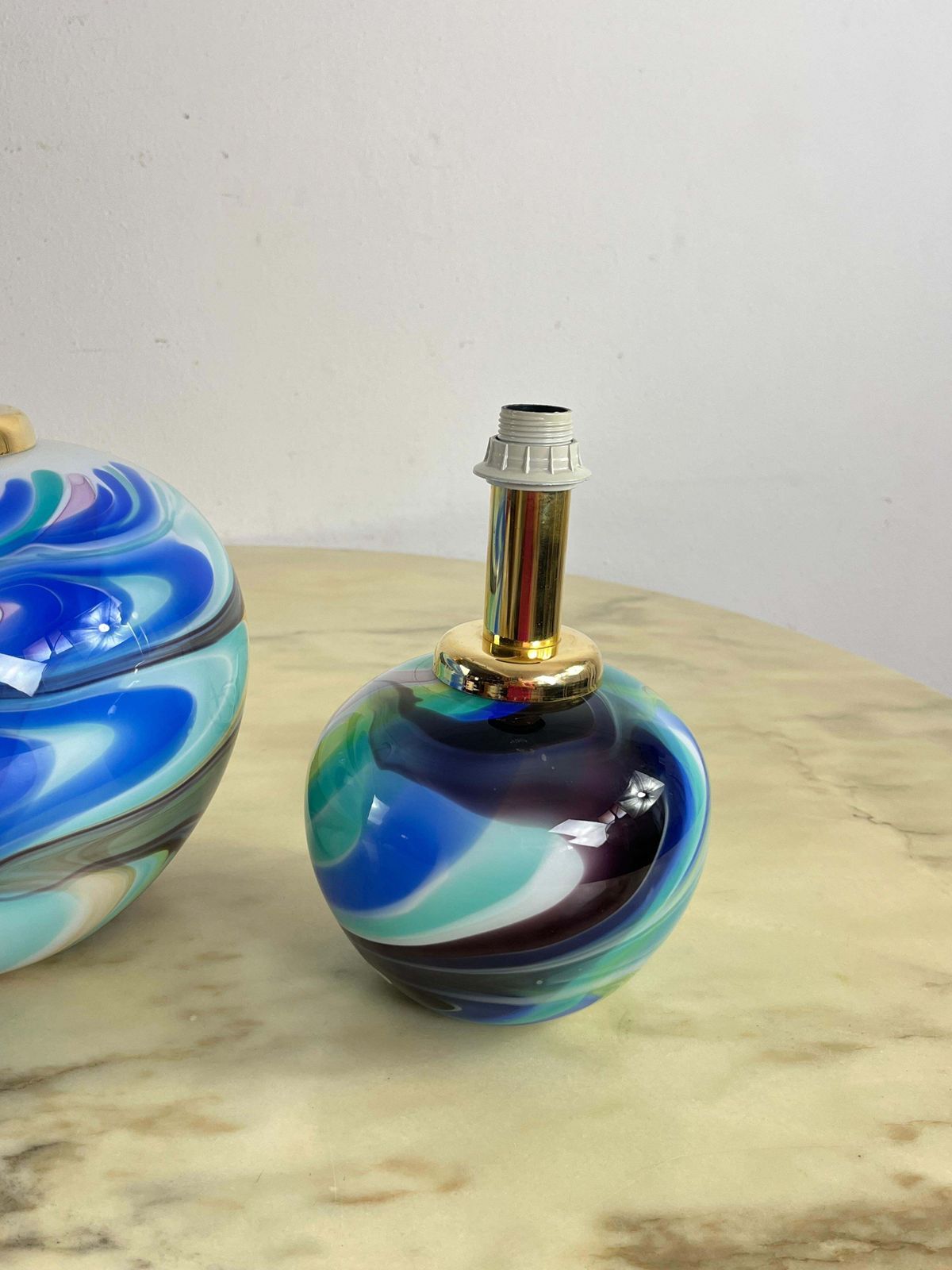 photo for sale Set Of 3 Double Lighting Murano Glass Table Lamps 1980s