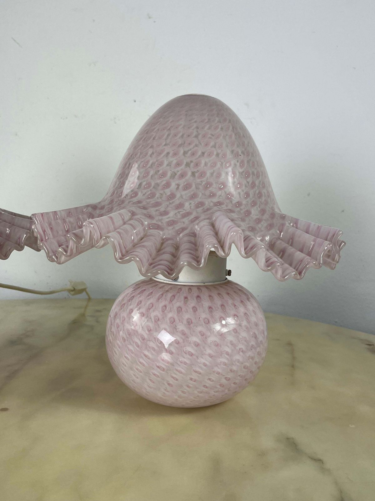 photo furniture Set Of 2 Murano Glass Bedside Lamps Double Lighting Attributed To Cenedese 1980s