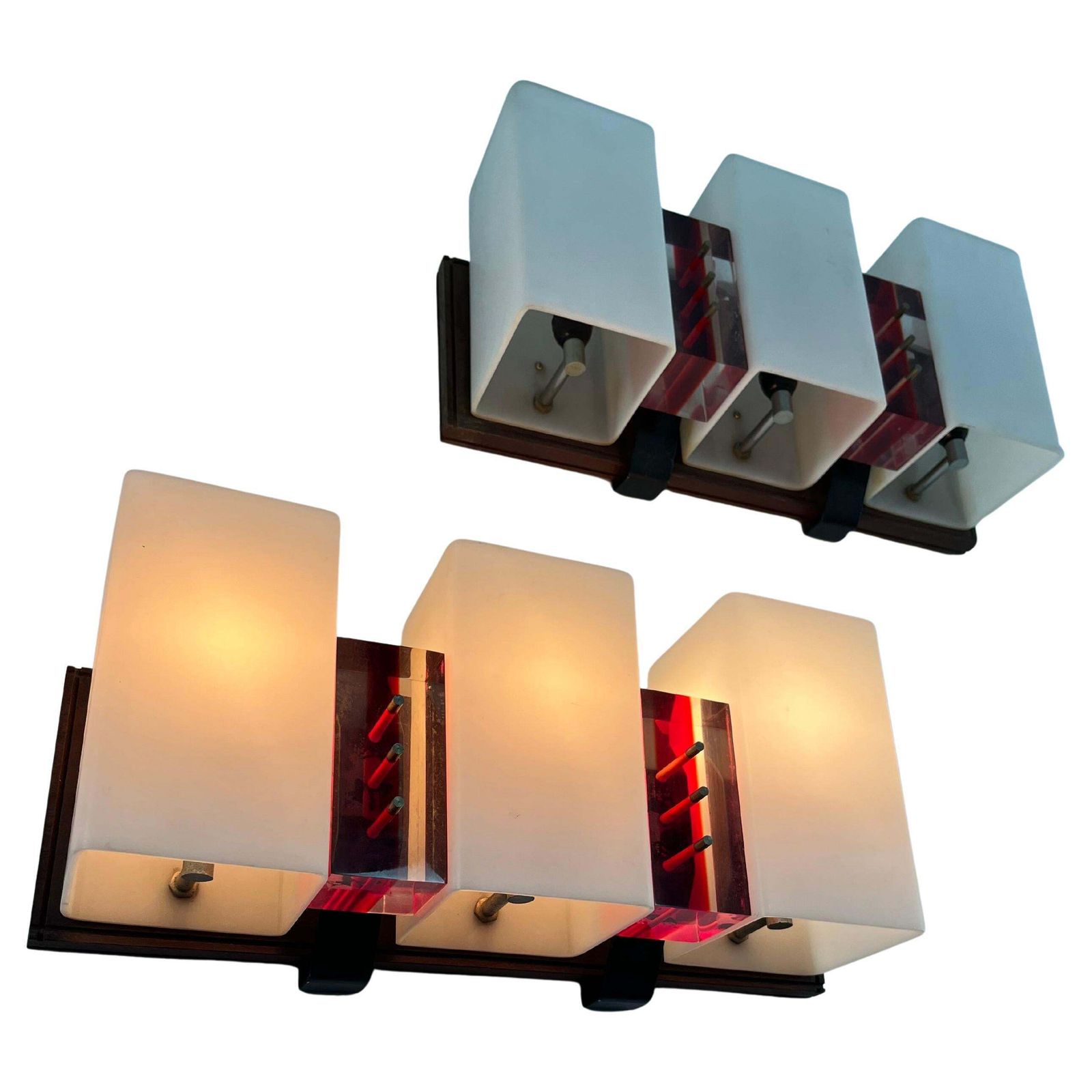 Set Of 2 Mid Century Wall Lamps Attributed To Angelo Brotto For Esperia, 1960s
