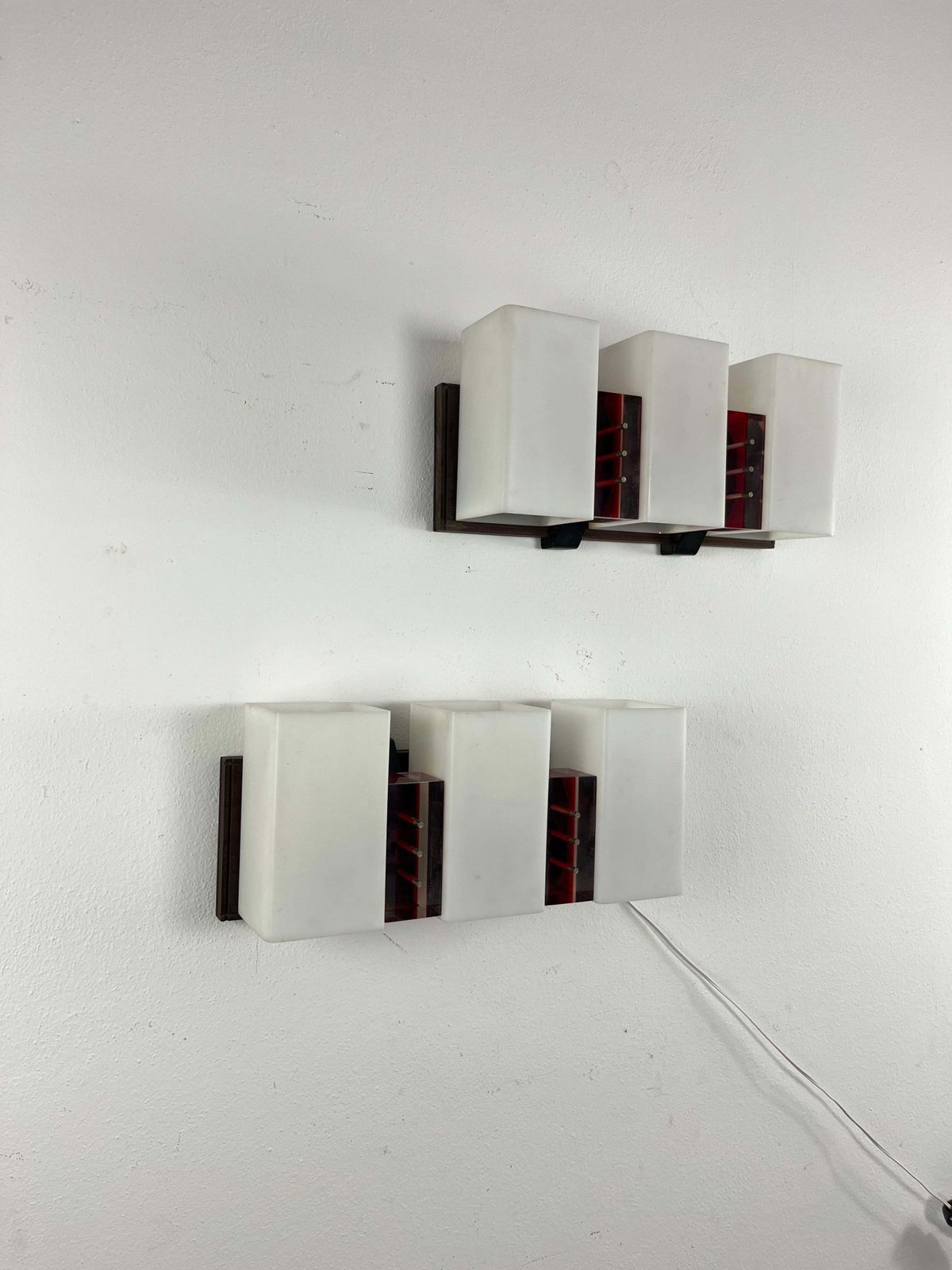 Set Of 2 Mid Century Wall Lamps Attributed To Angelo Brotto For Esperia, 1960s photo vinterior