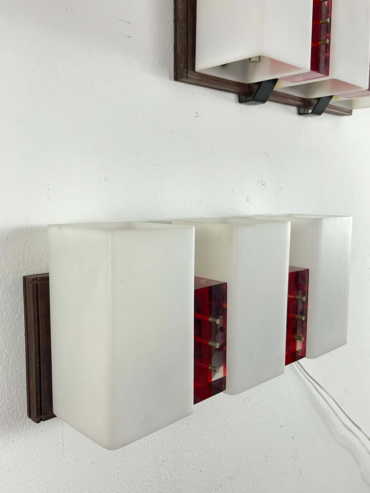 Set Of 2 Mid Century Wall Lamps Attributed To Angelo Brotto For Esperia, 1960s photo vintage