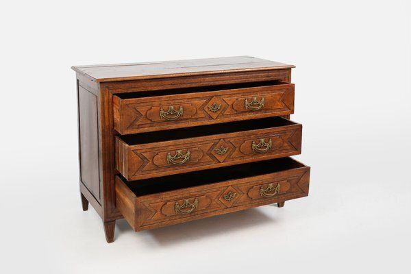 Antique Handcrafted And Carved Oak Chest Of Drawers, 1800s photo 3345.0