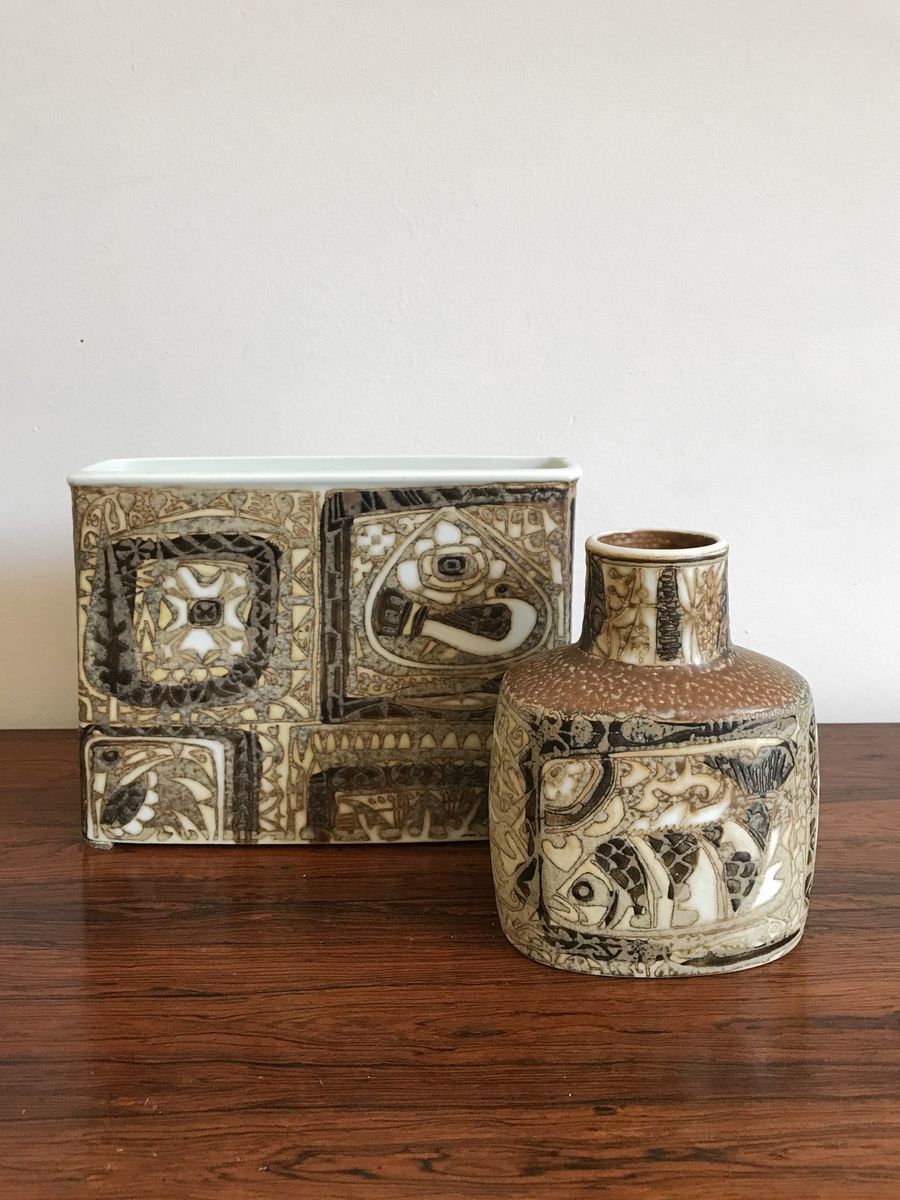 Ceramic Vases By Nils Thorsson For Royal Copenhagen, 1960s, Set Of 2