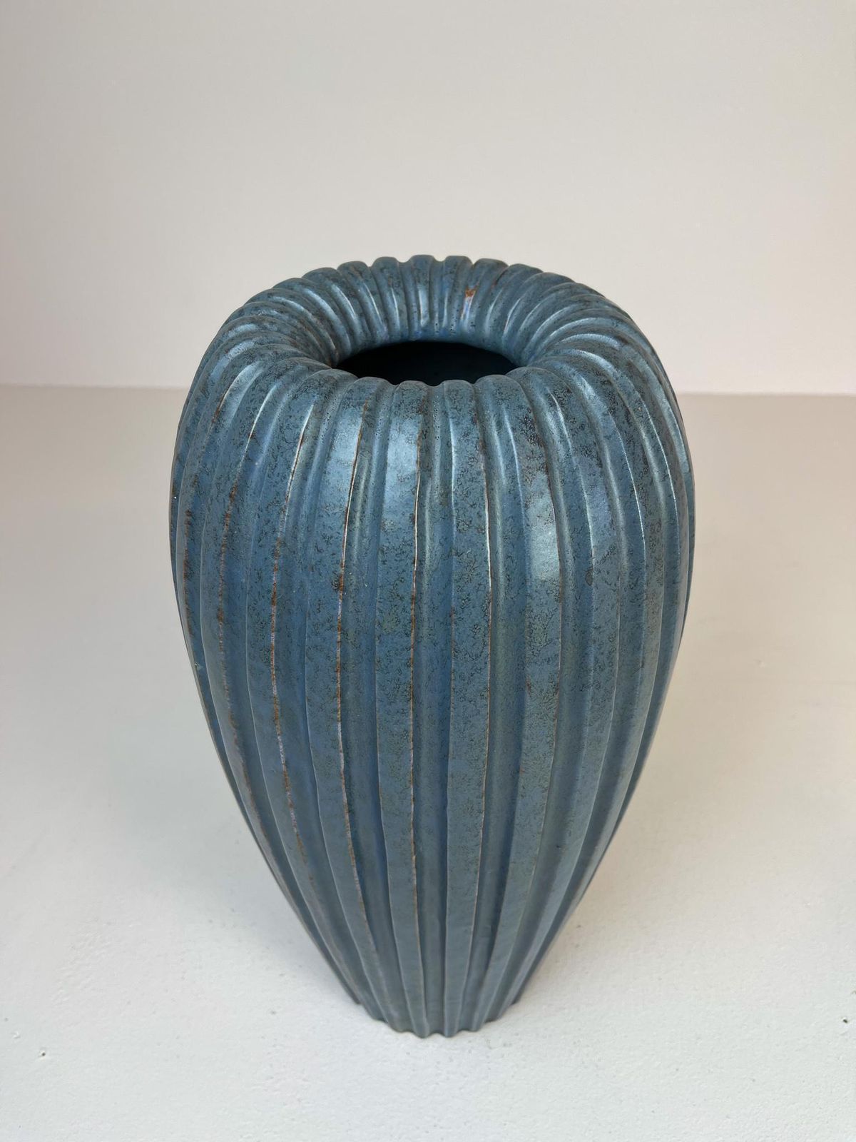 Midcentury Blue Floor Vase By Vicke Lindstrand, 1950s, Sweden photo Home Decor