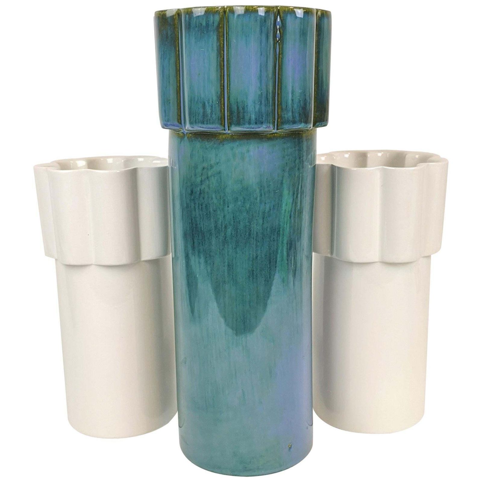 Scandinavian Modern Set Of 3 Vases Konvex By Karin Björquist Gustavsberg, Sweden