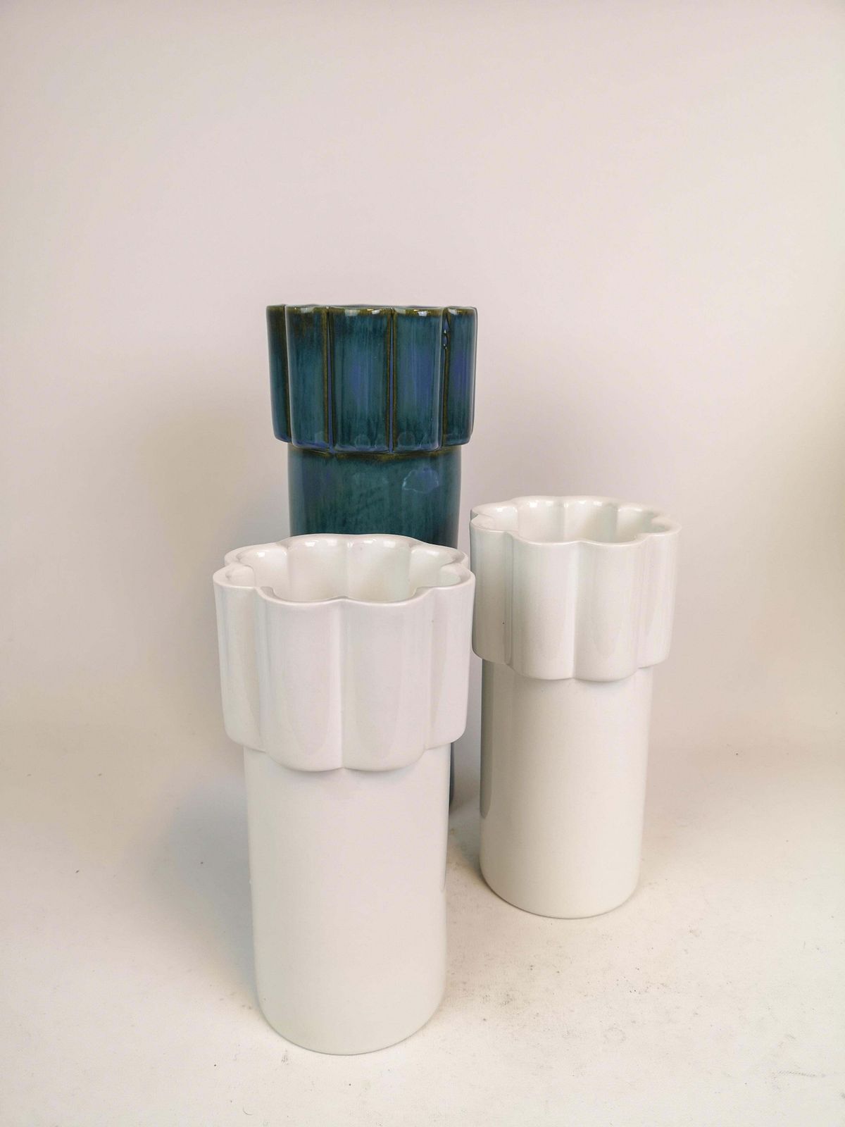 photo for sale Scandinavian Modern Set Of 3 Vases Konvex By Karin Björquist Gustavsberg, Sweden