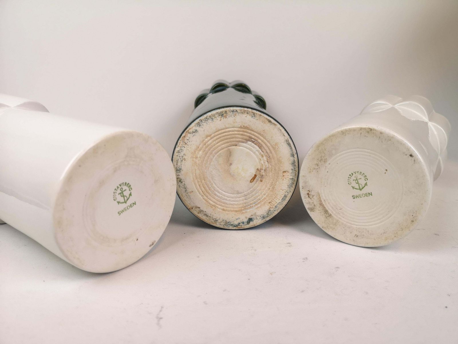 Home Decor Scandinavian Modern Set Of 3 Vases Konvex By Karin Björquist Gustavsberg, Sweden photo