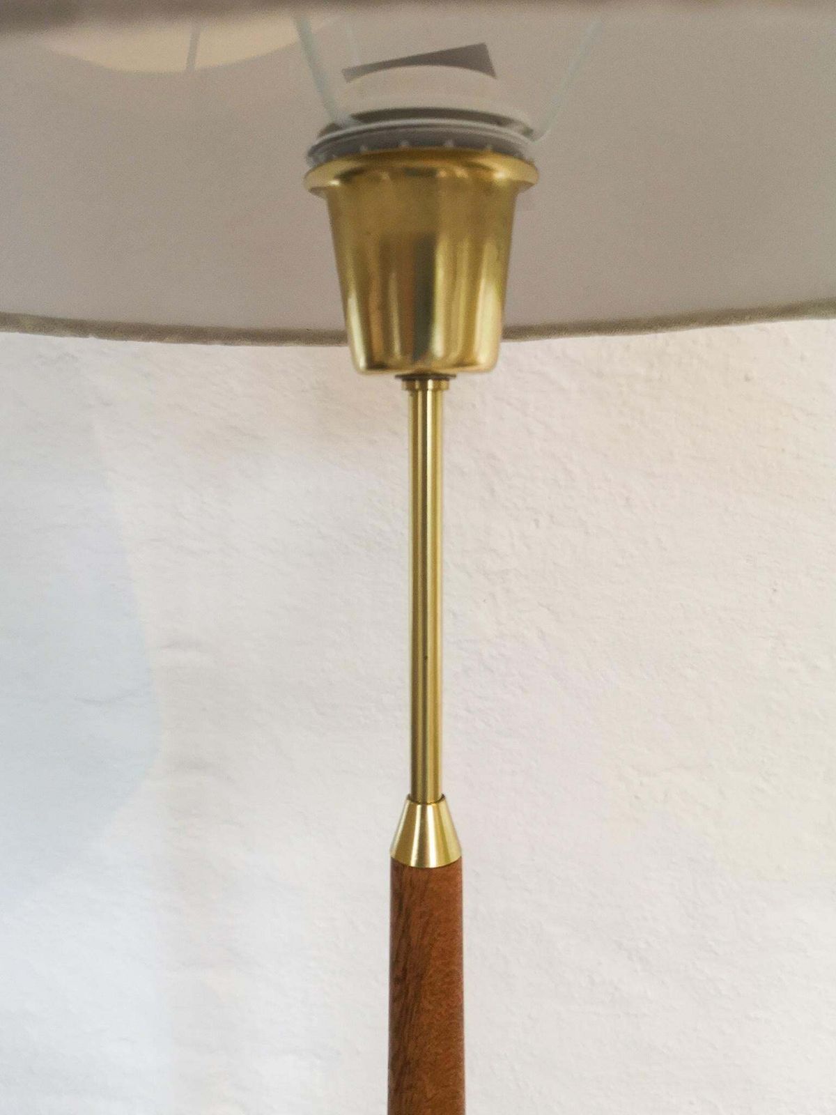 Midcentury Floor Lamp Teak And Brass Falkenbergs Belysning Sweden, 1960s photo vintage