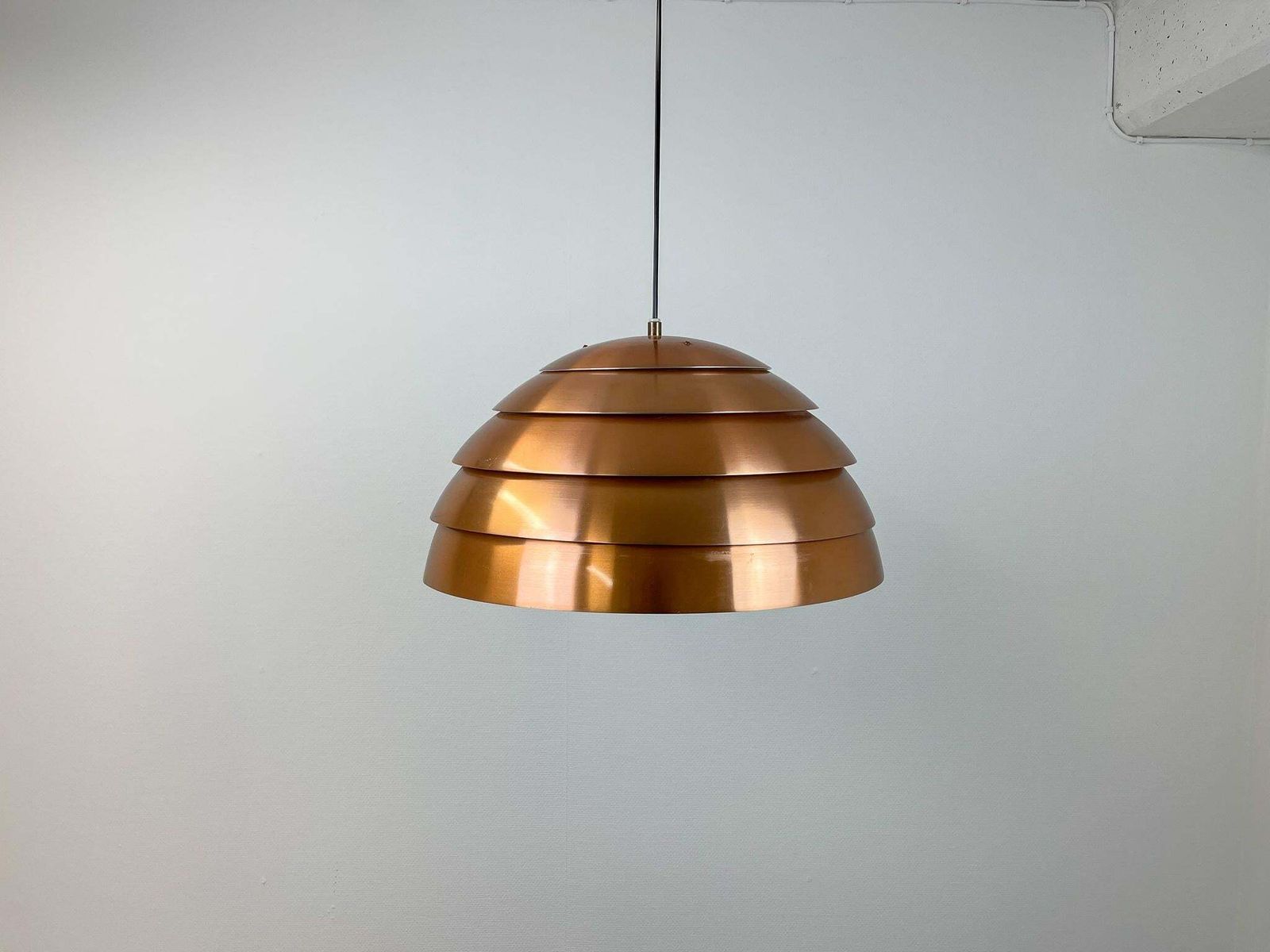 Midcentury Hans Agne Jakobsson T325/450 Copper Ceiling Lamp, Sweden, 1960s photo vinterior