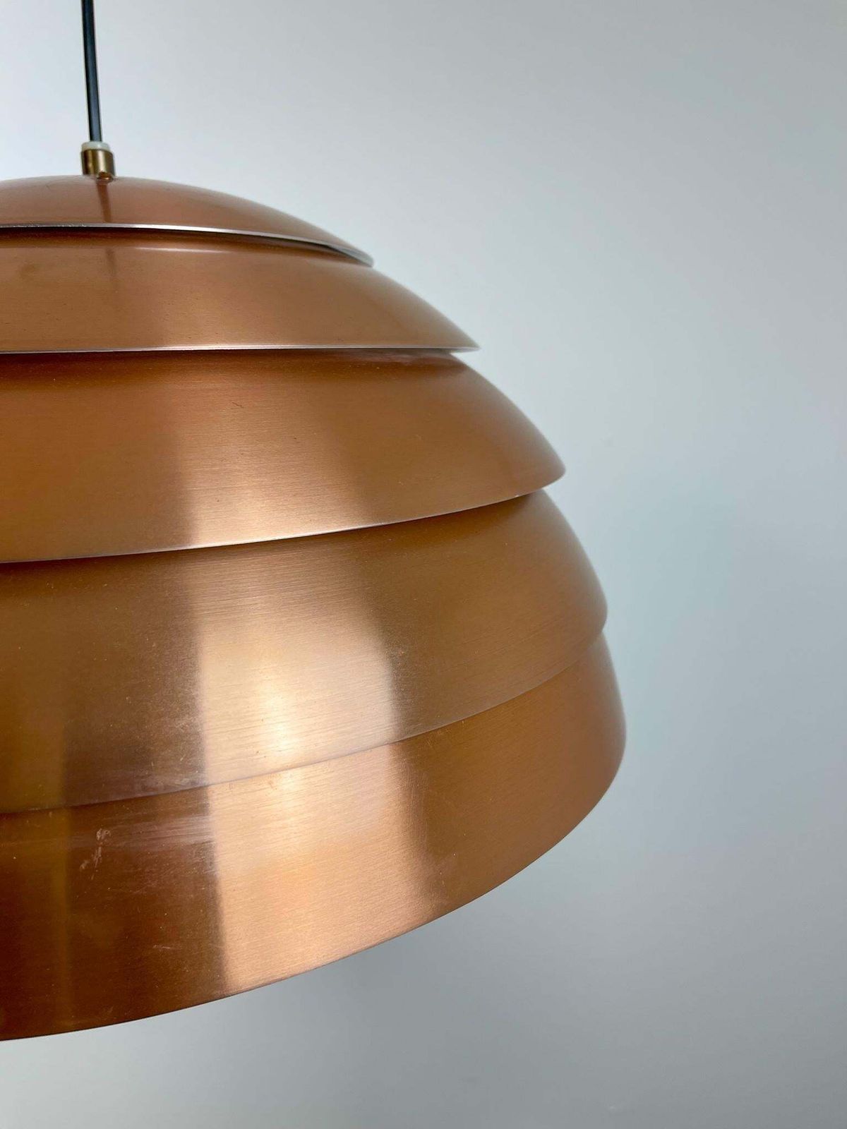 1479.0 Midcentury Hans Agne Jakobsson T325/450 Copper Ceiling Lamp, Sweden, 1960s photo