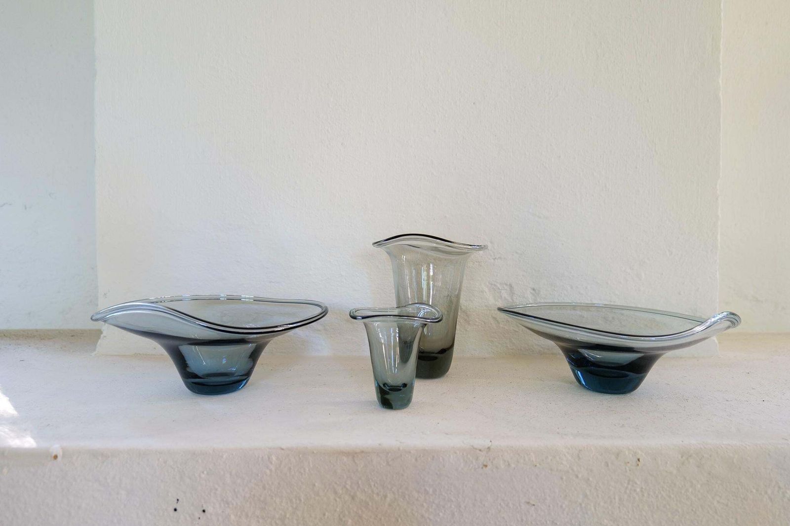 Midcentury Collection Of 4 Sculptural Pieces Kosta Vicke Lindstrand Sweden 1950s photo for sale