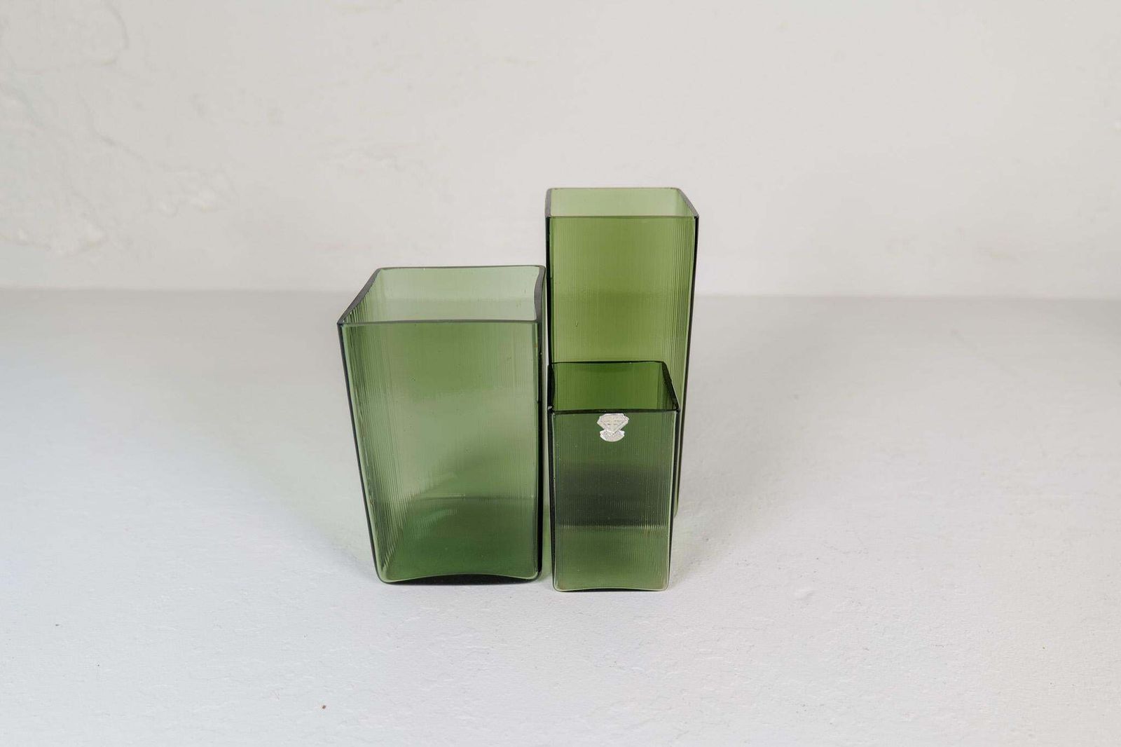 photo for sale Midcentury Collection Of Seven "Ice" Gullaskruf Vases, Sweden, 1960s
