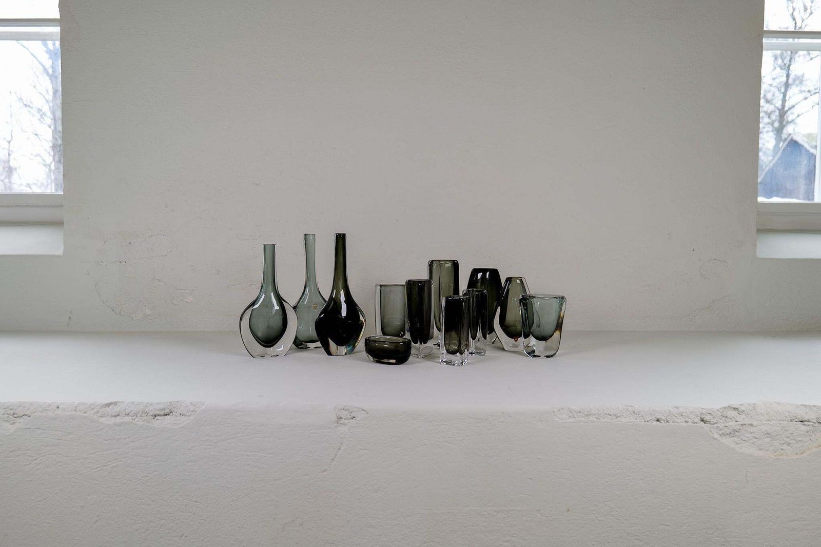 Midcentury Collection Of 12 Pieces Art Glass Nils Landberg Orrefors Sweden 1950s photo Home Decor