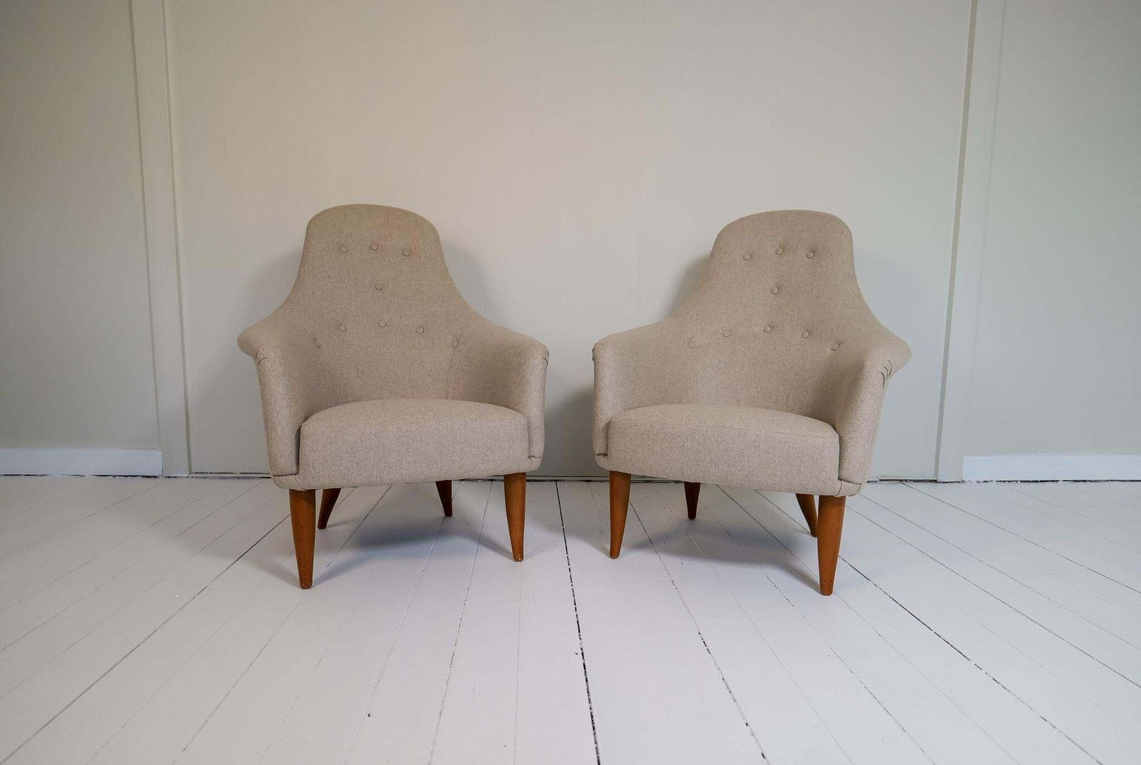 Midcentury Modern Big Adam Lounge Chairs Nk, Sweden, 1950s photo for sale