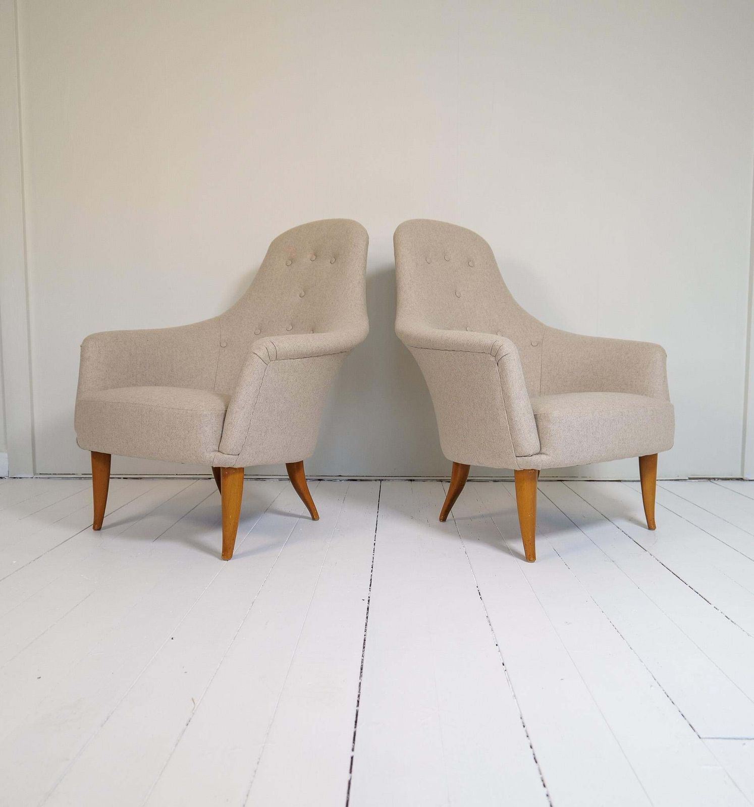 Midcentury Modern Big Adam Lounge Chairs Nk, Sweden, 1950s photo buy